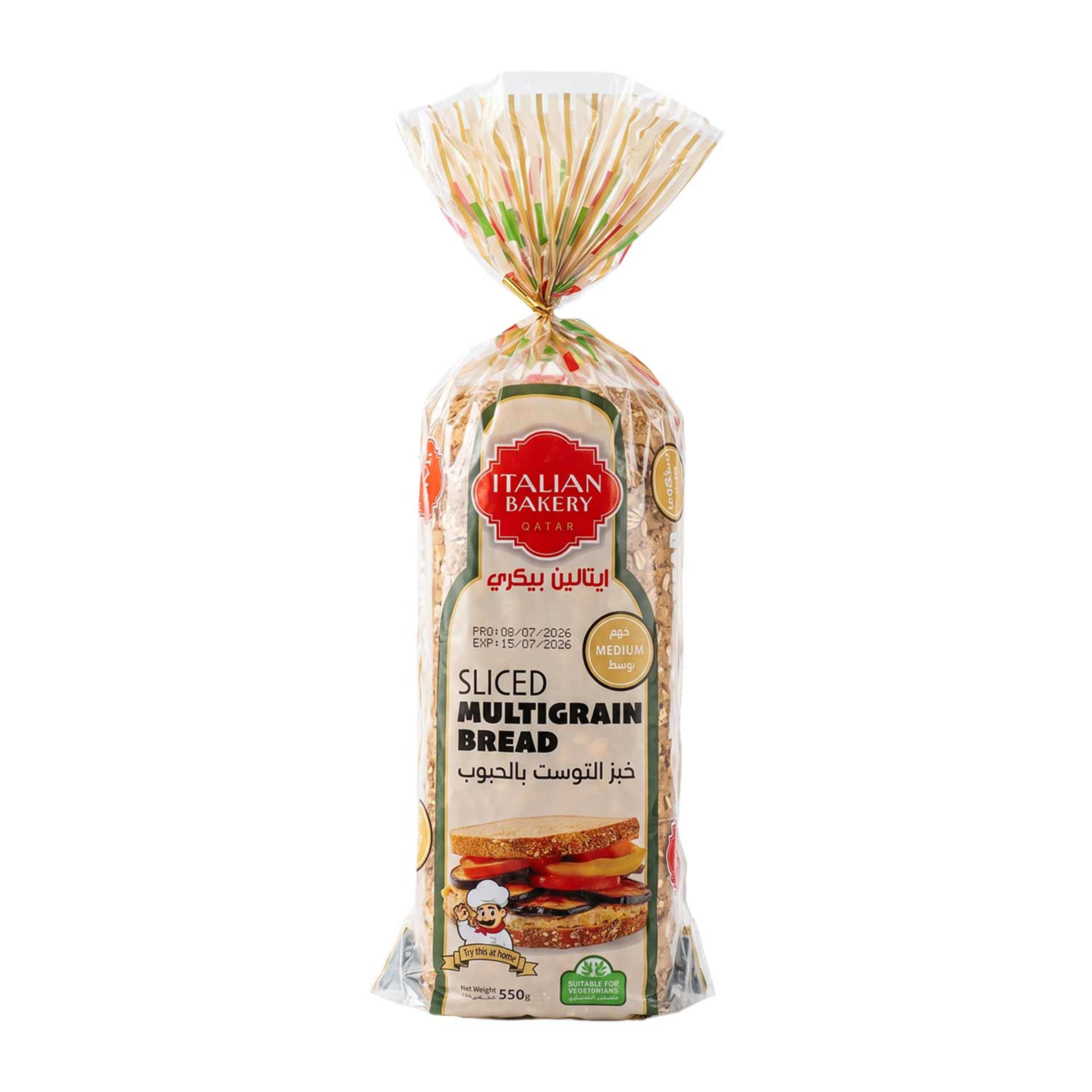 Italian Bakery Sliced Multigrain Bread Medium 550gm
