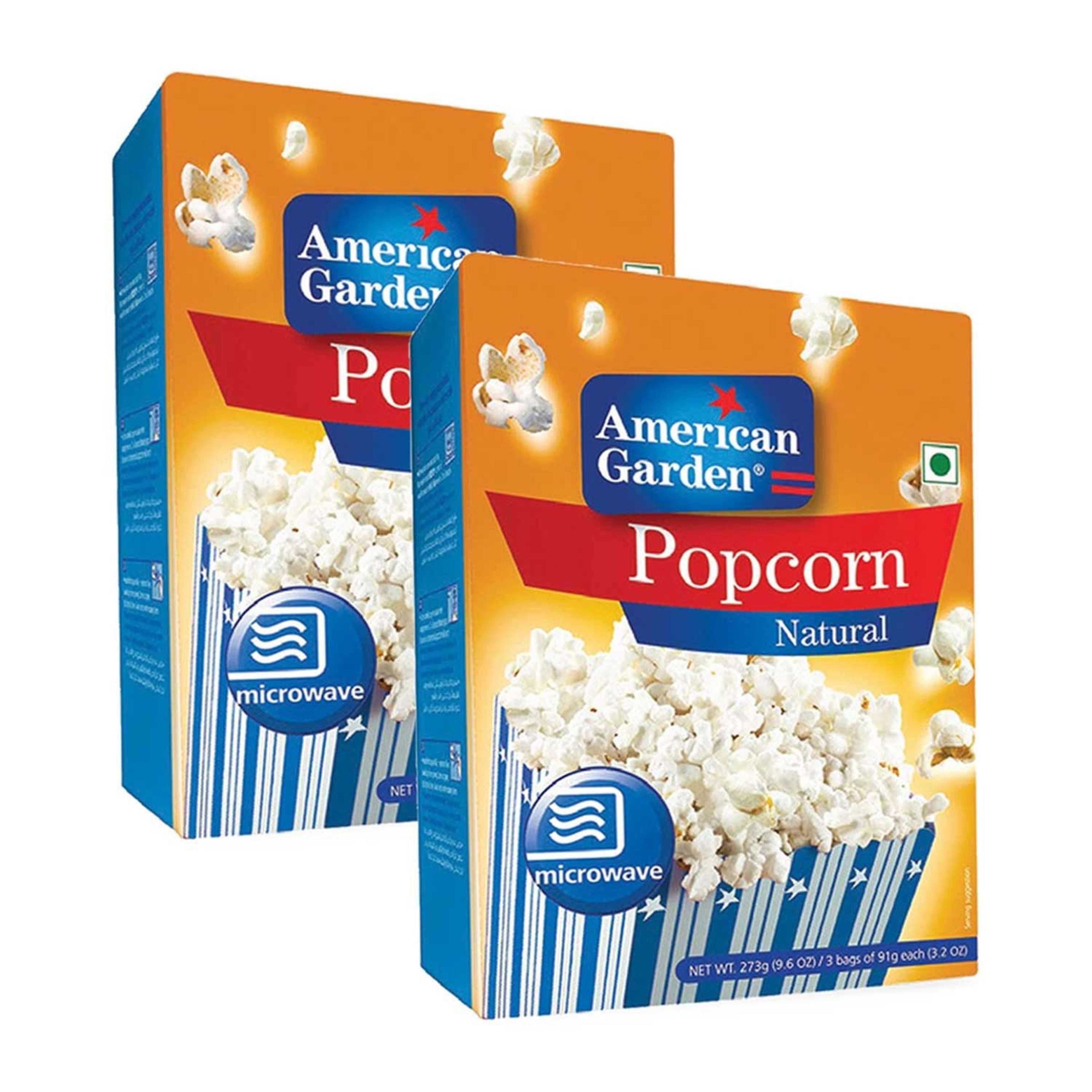 American Garden Microwave Popcorn Natural 2x273gm