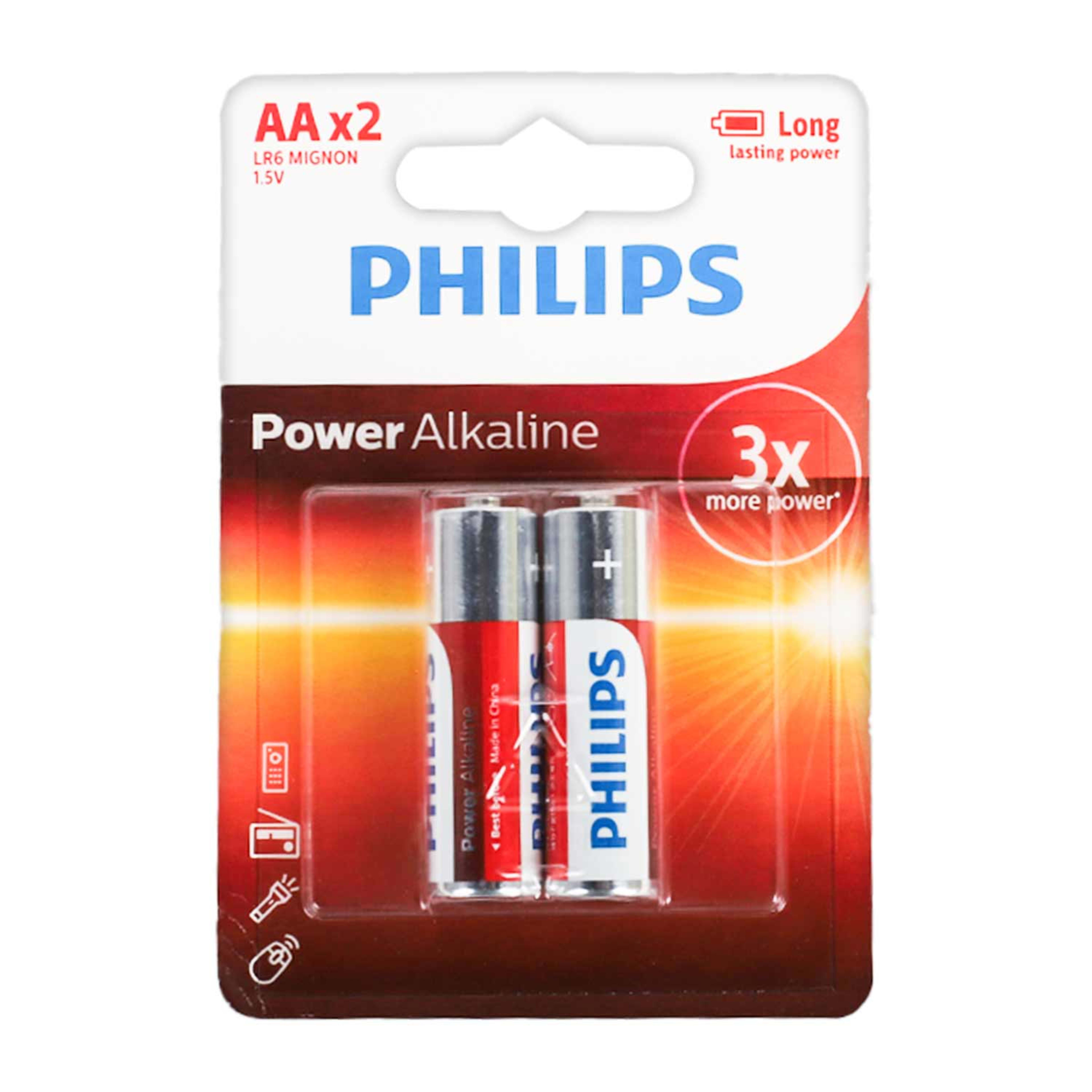 Philips Power Alkaline Battery Aa 2 Blister Lr6p2b/97