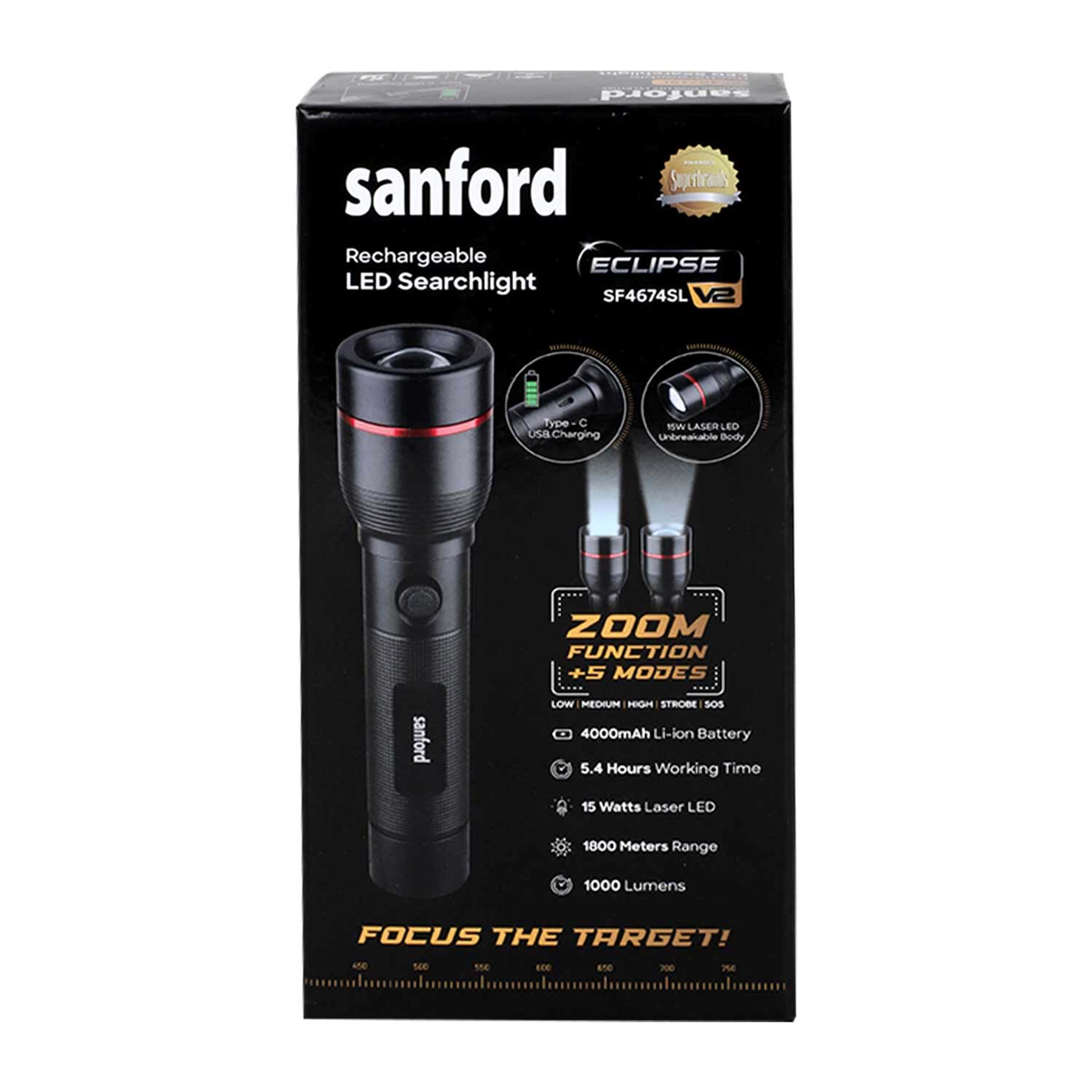 Sanford Rechargeable LED Search Light Sf4674sl