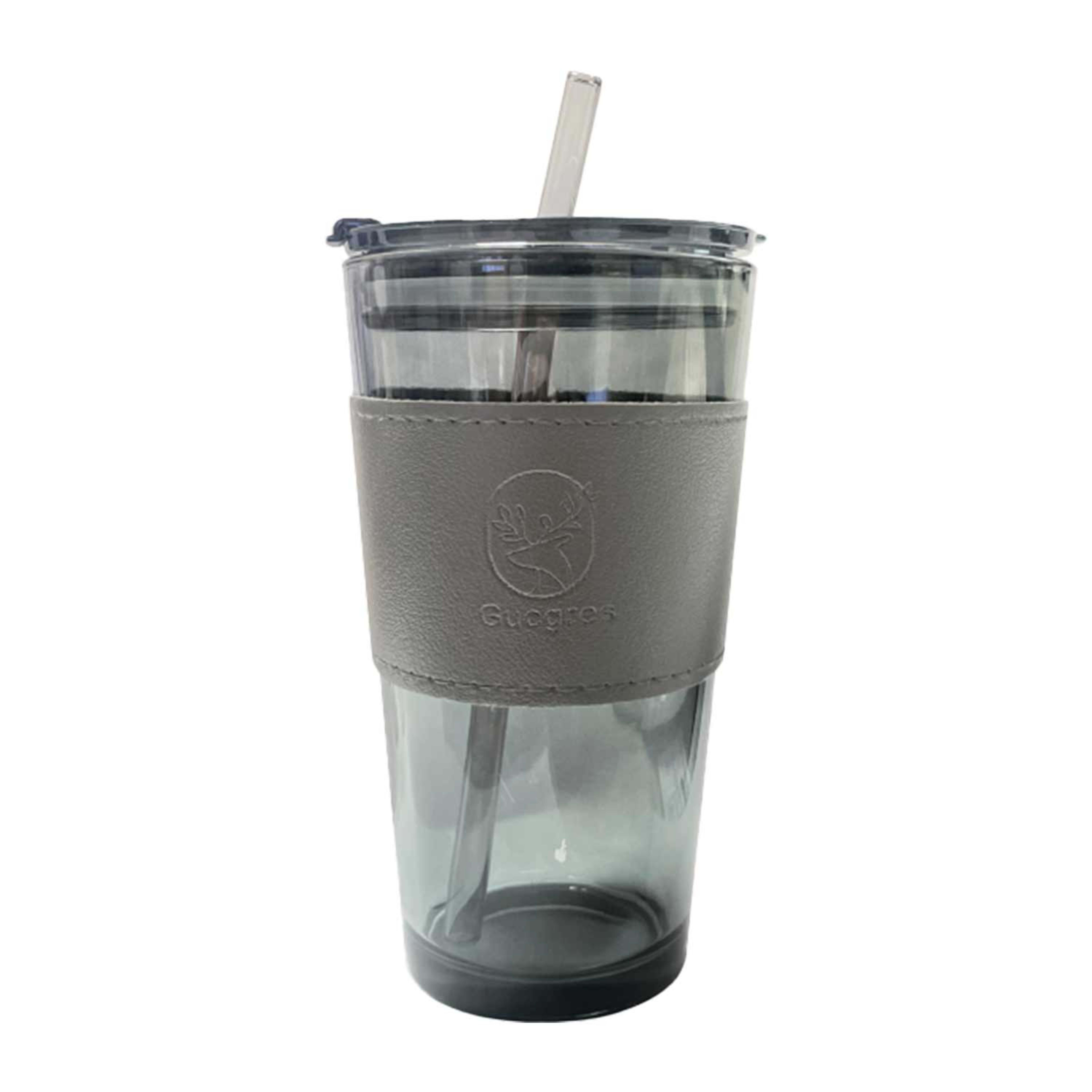 Royal Blue Glass Cup with Glass Straw 650ml Ryb103hhl01082