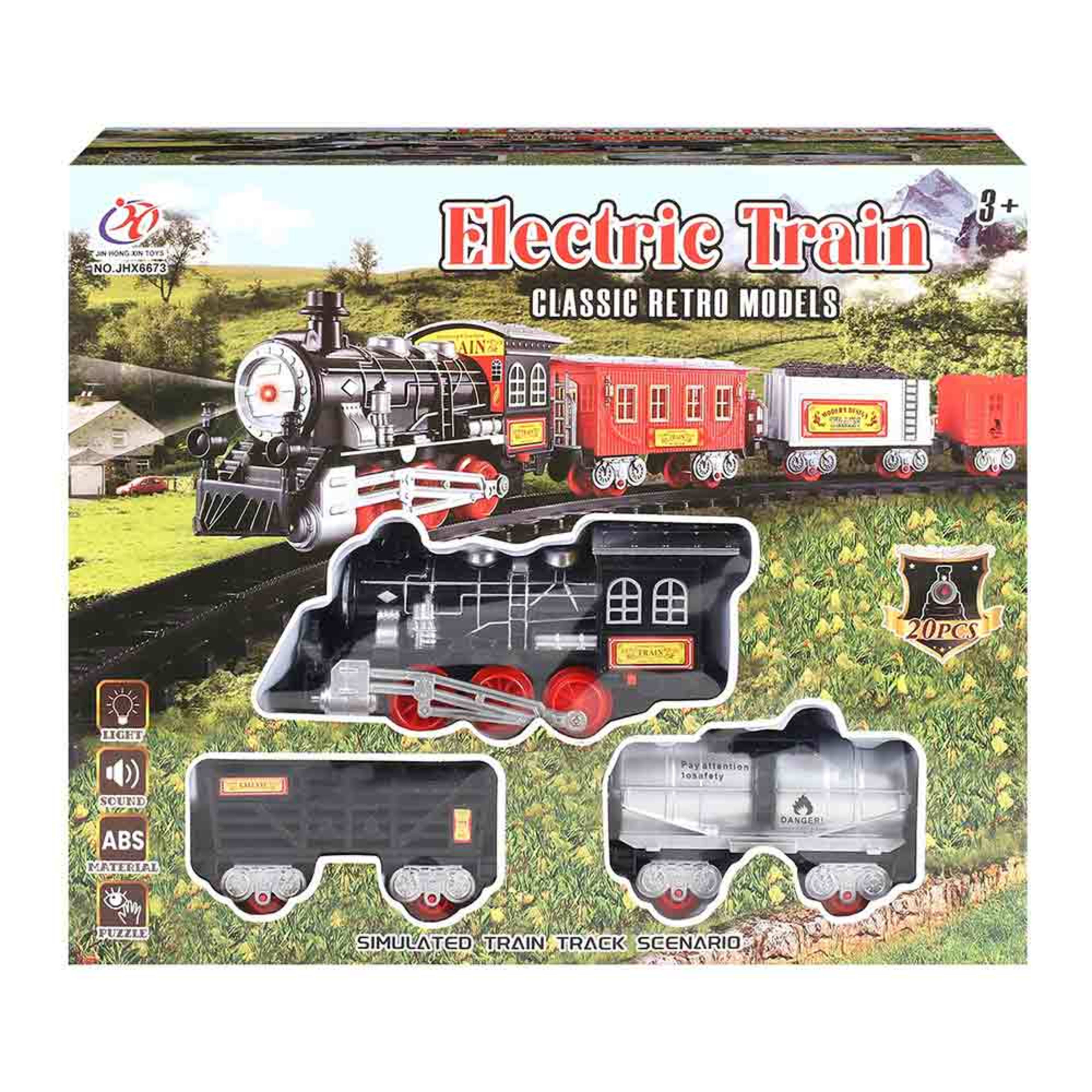 Jin Hong Xin Toys Electric Train Set Battery Operated 20pcs Jhx6673