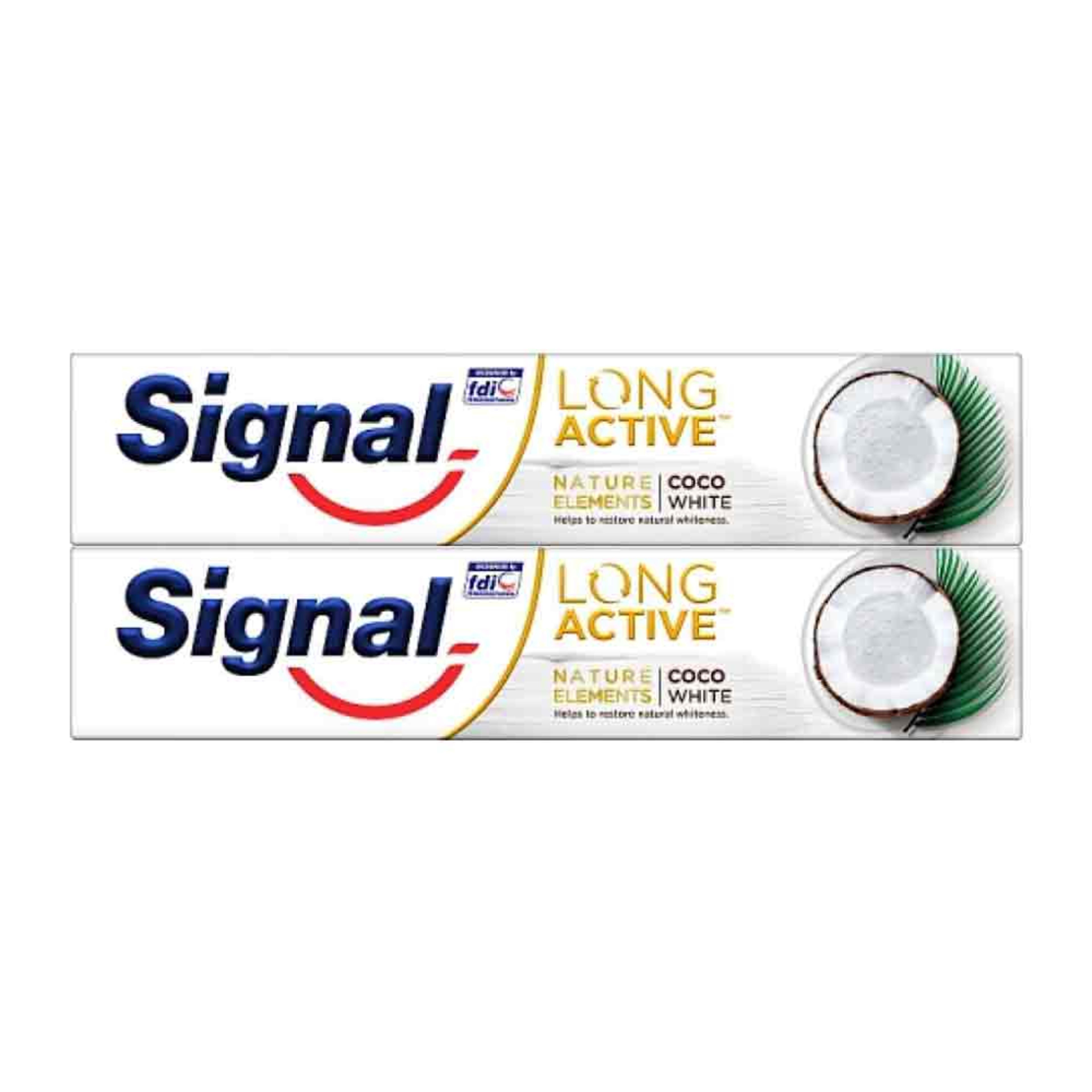 Signal Long Active Nature Element Coco White Toothpaste 2x75ml