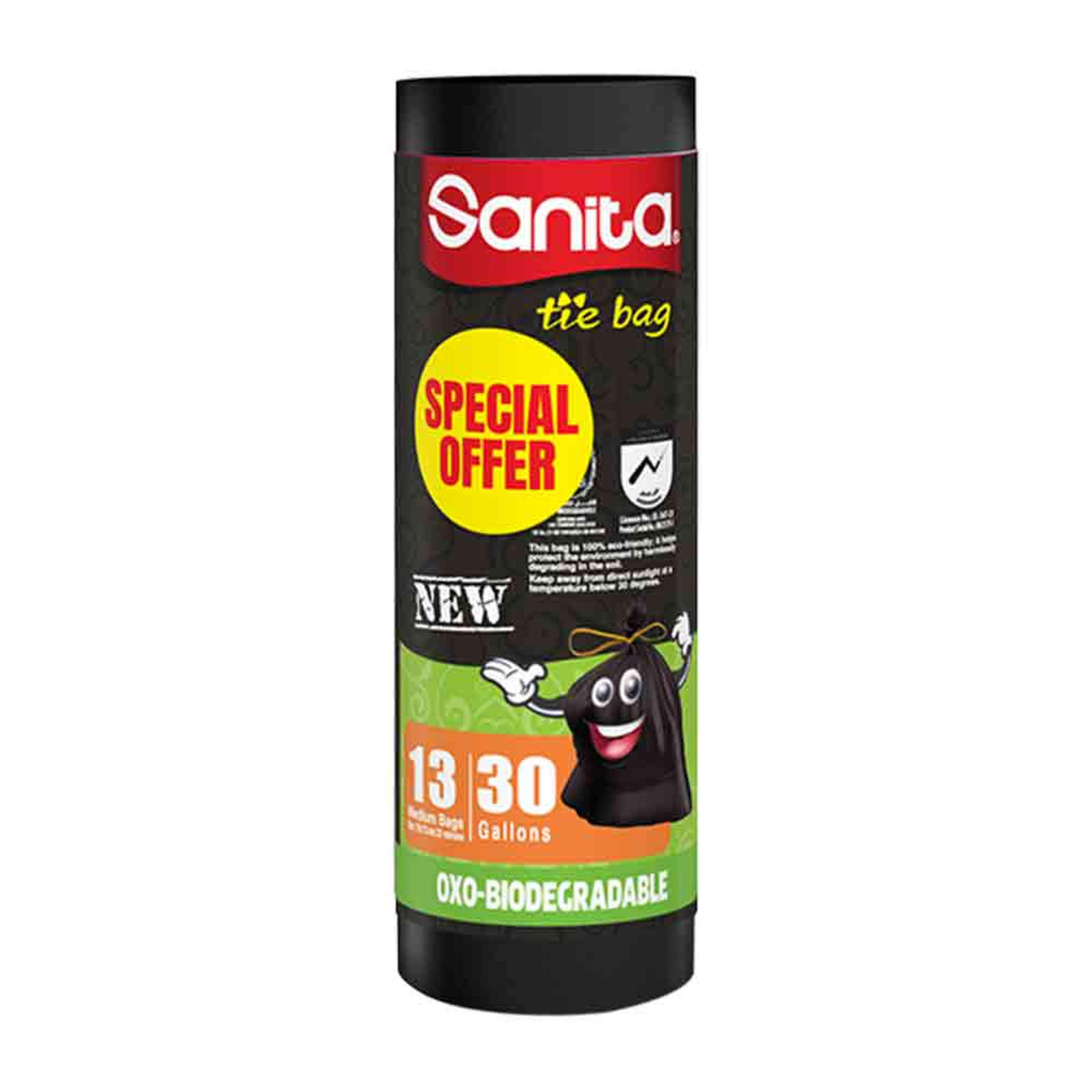 Sanita Tie Bag Oxo Biodegradable Medium 30gallon