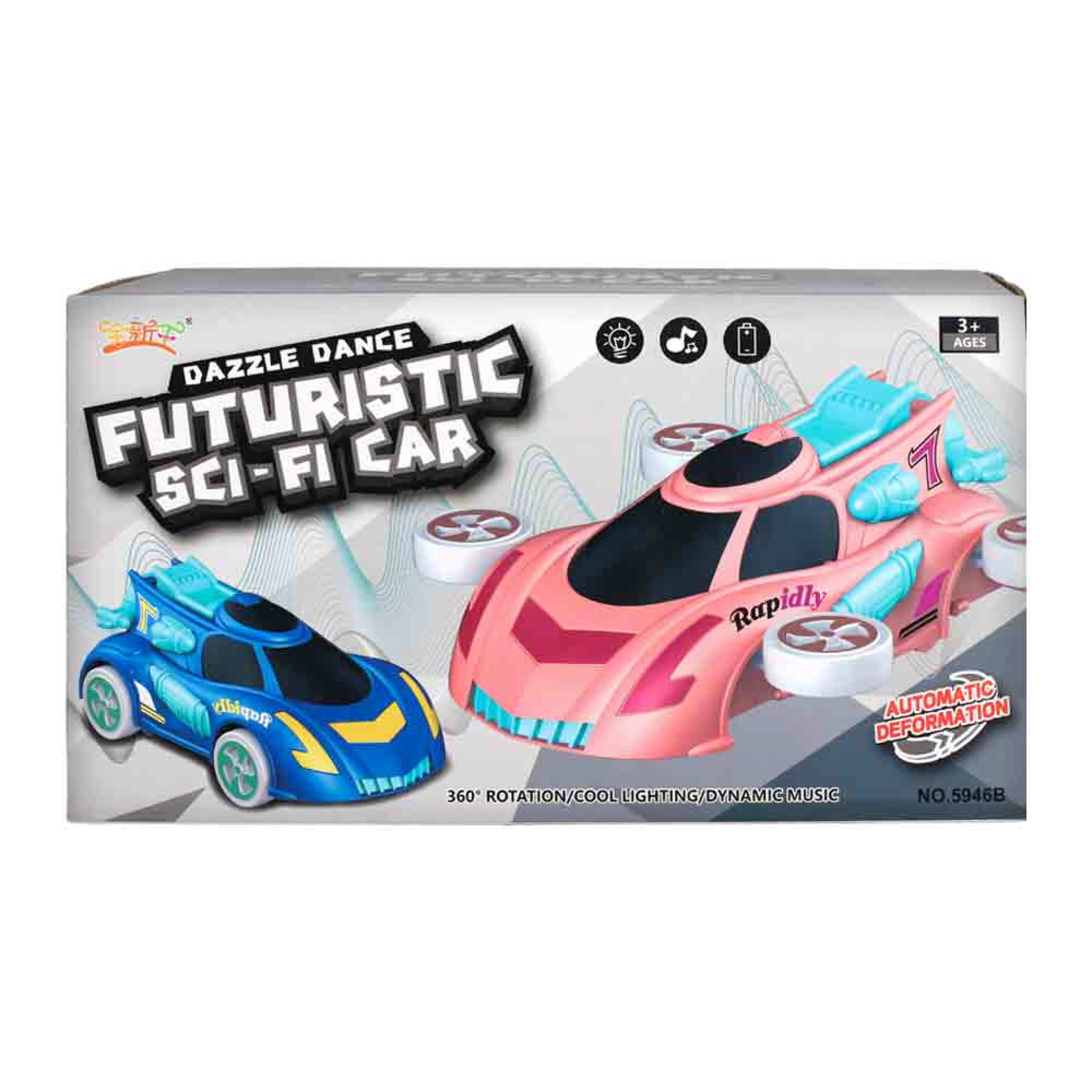 Futuristic 360 Rotate Dance Car Battery Operated 5946b
