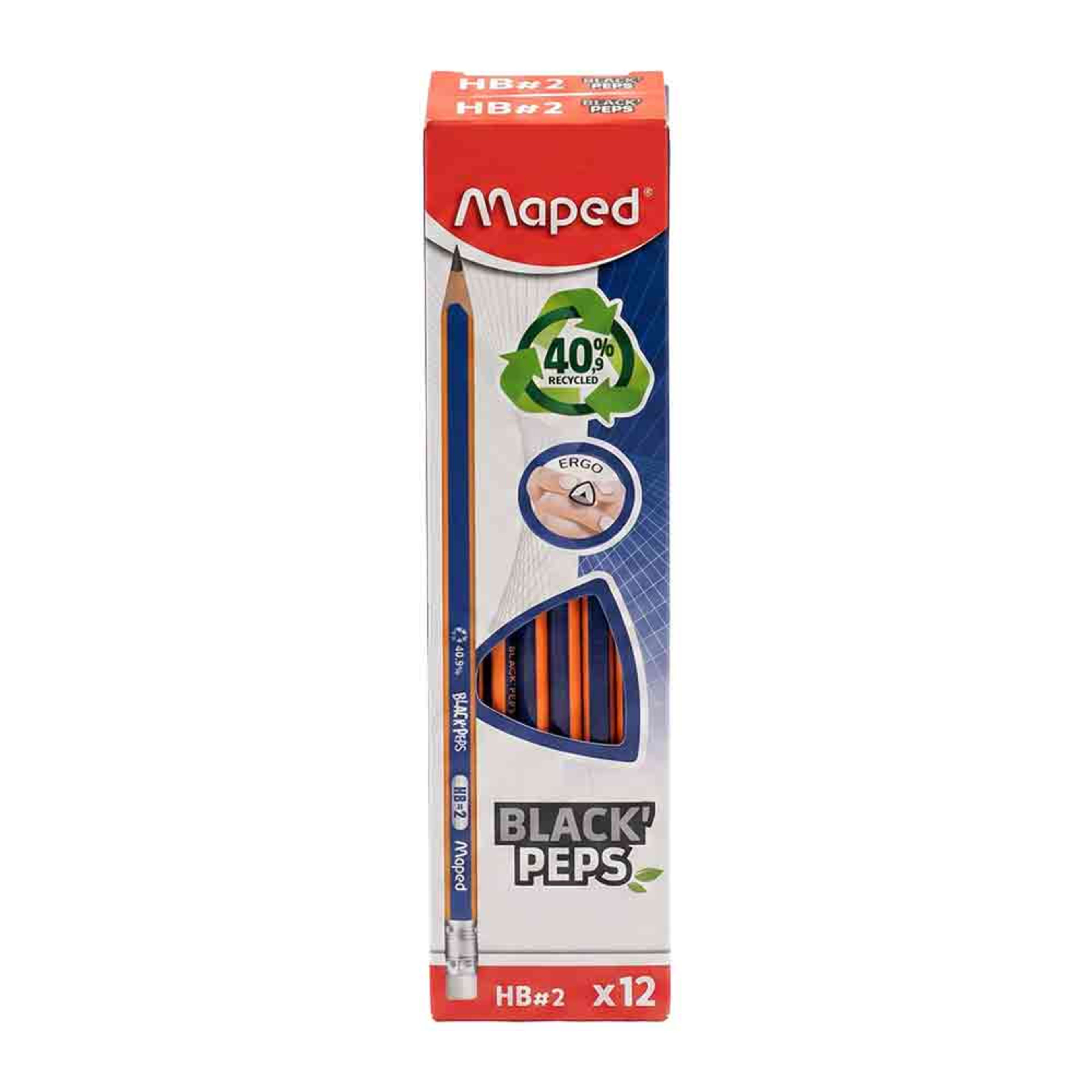 Maped Black Peps Hb Pencil with Eraser 2+1 Pack Mdp-vp-135