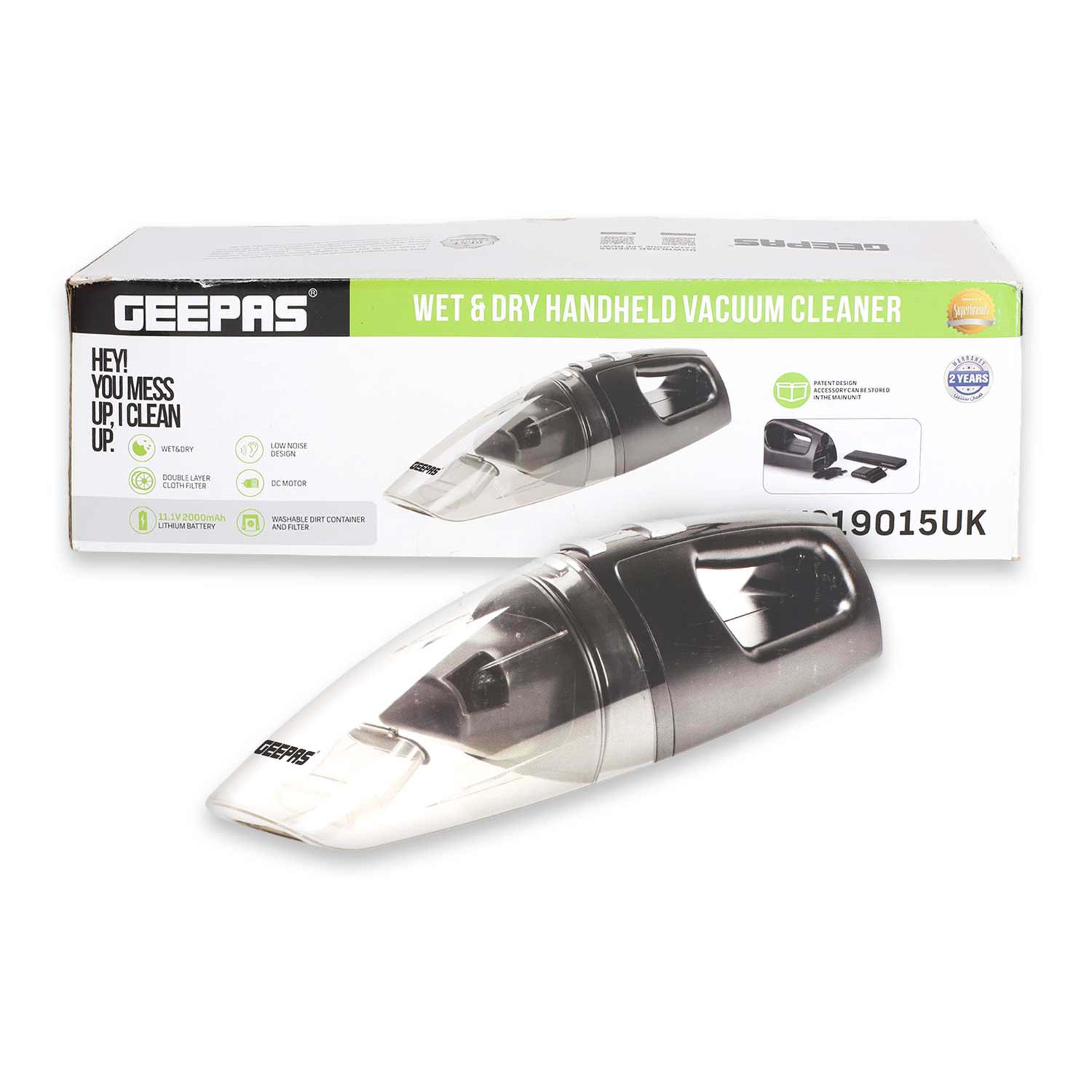 Geepas Rechargeable Handheld Vacuum Cleaner Low Noise Gvc19015uk