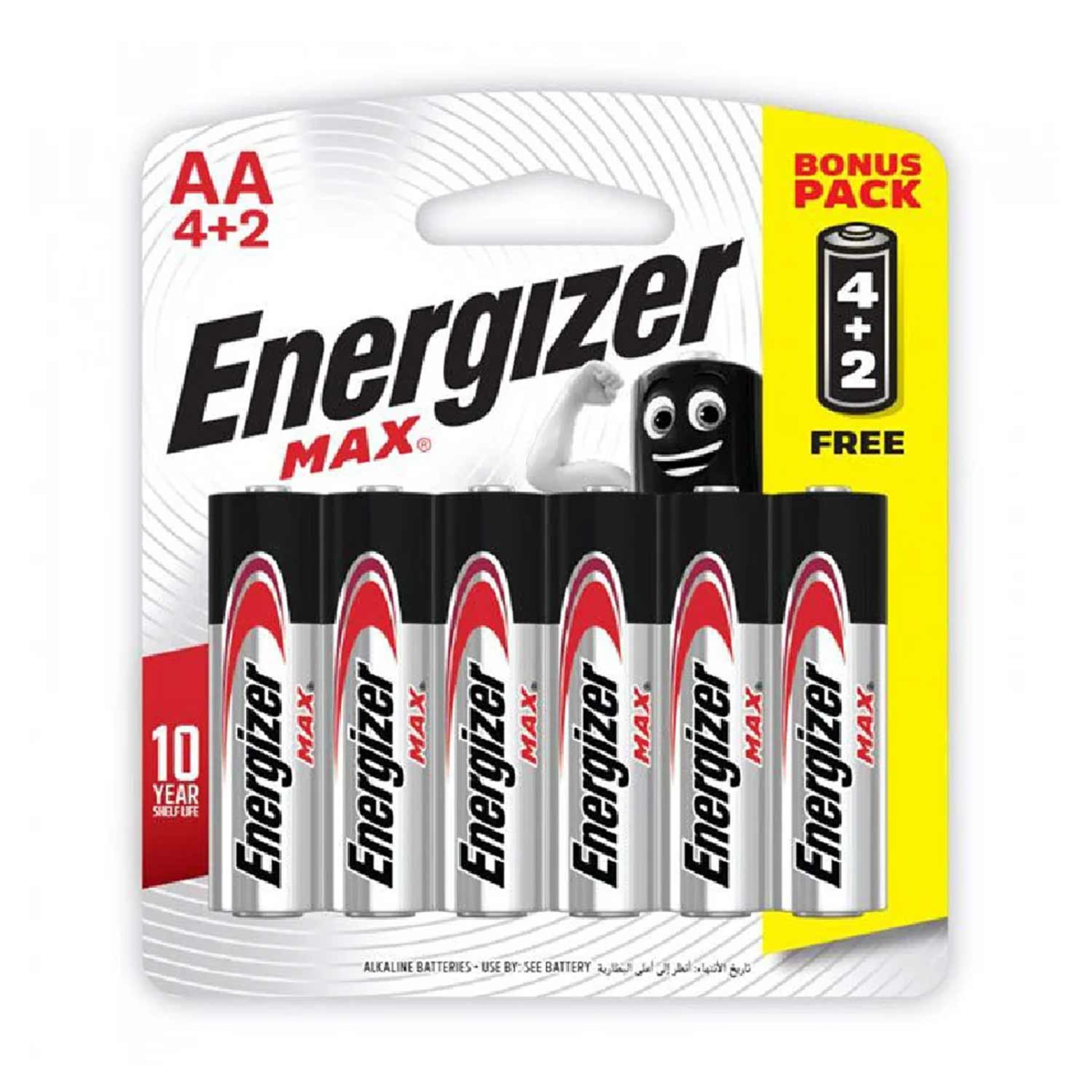 Energizer Max Battery Alkaline Aa Bp4+2pcs