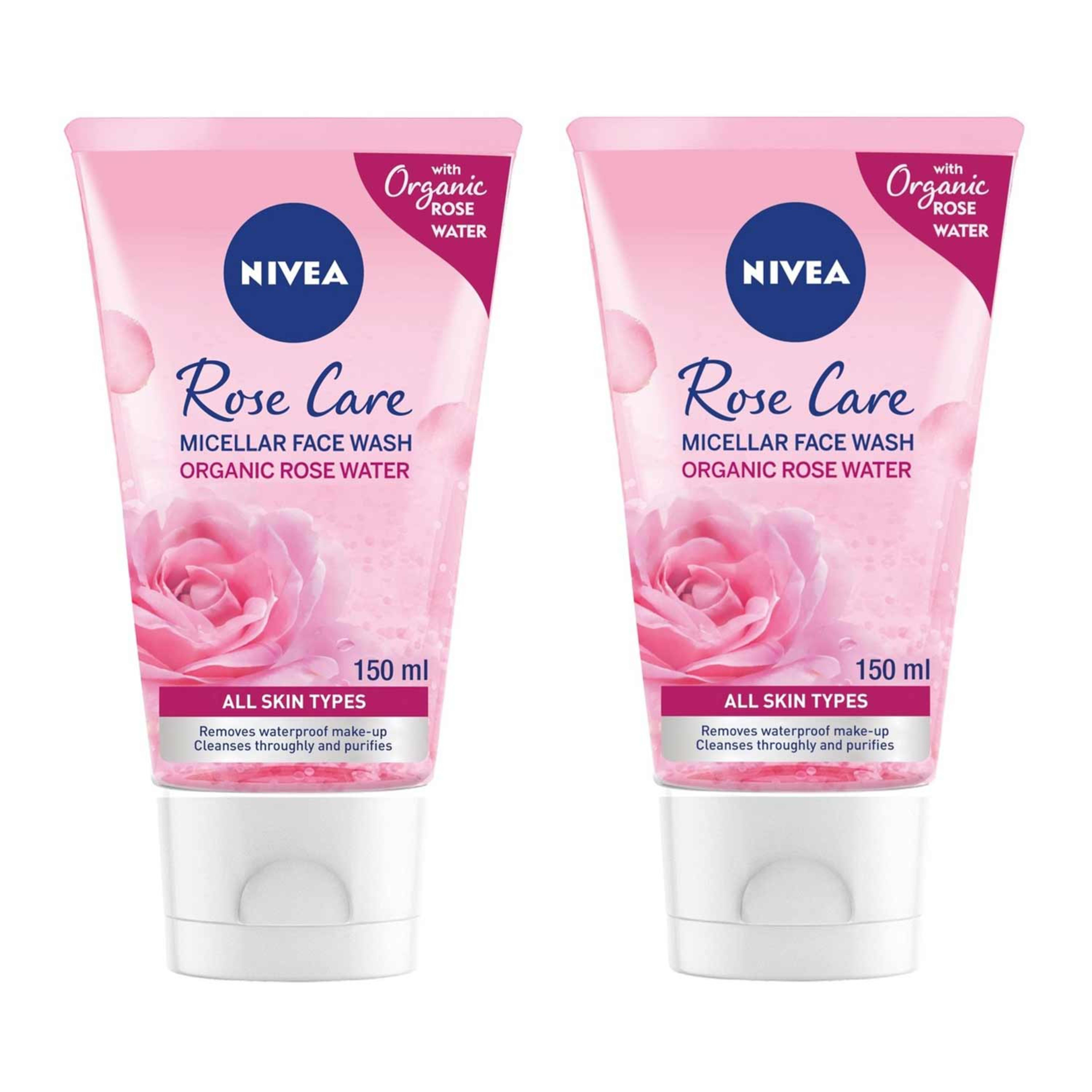 Nivea Micellair Rose Water Face Wash 2x150ml @30%off