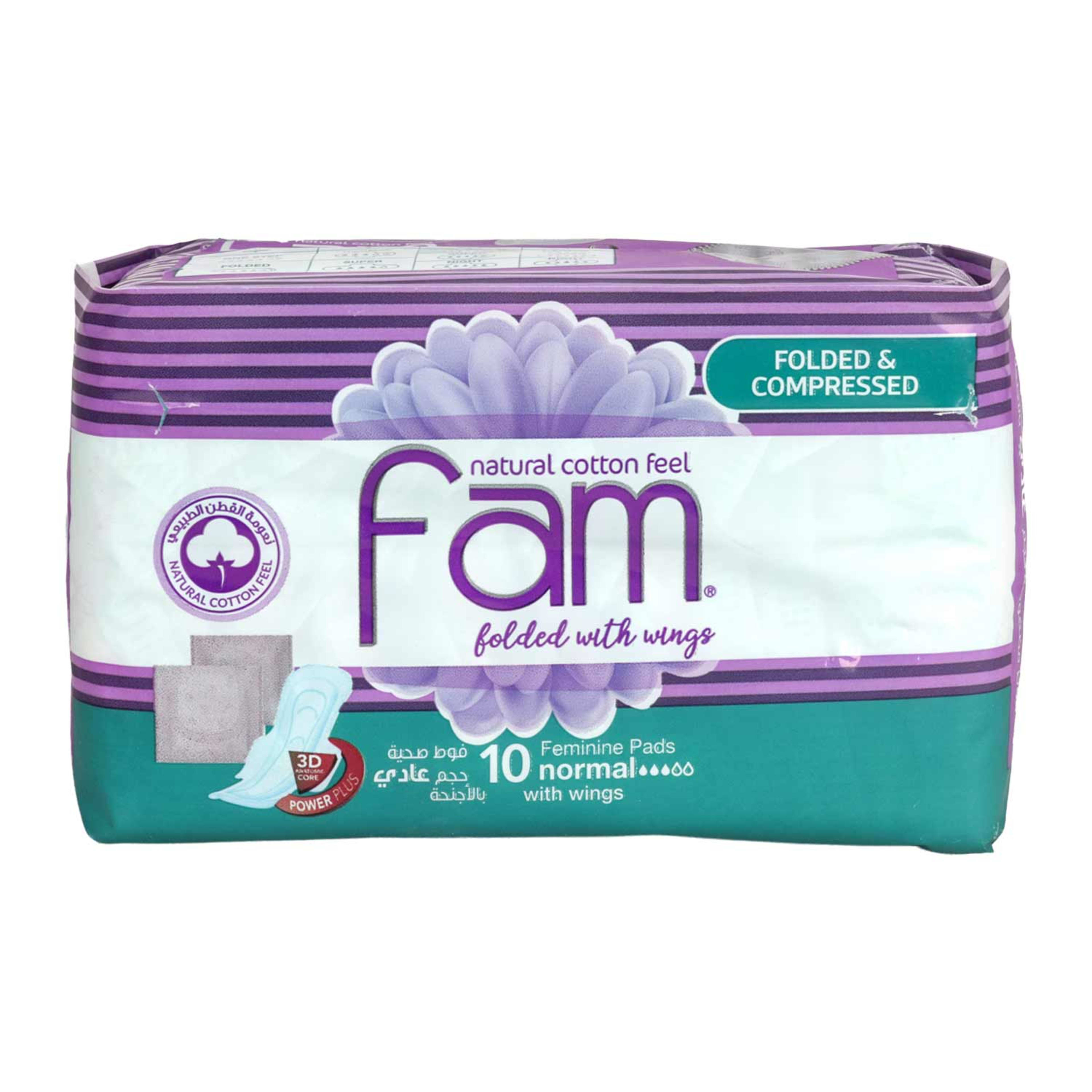 Fam Natural Cotton Feel Normal Napkin with Wings 10pads