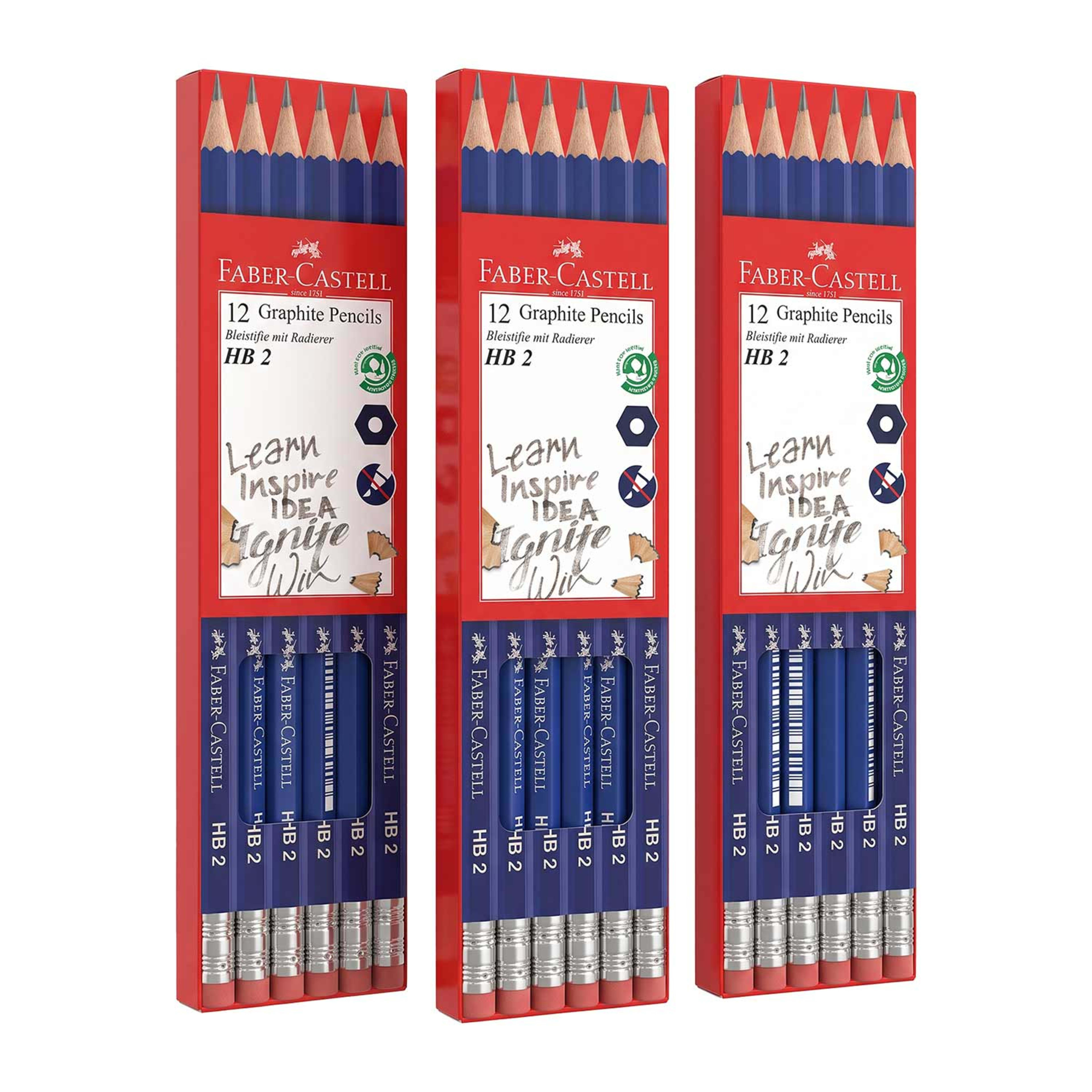Faber-castell Graphite Pencil with Eraser 12pcs Pack of 3 Nht2025113516307