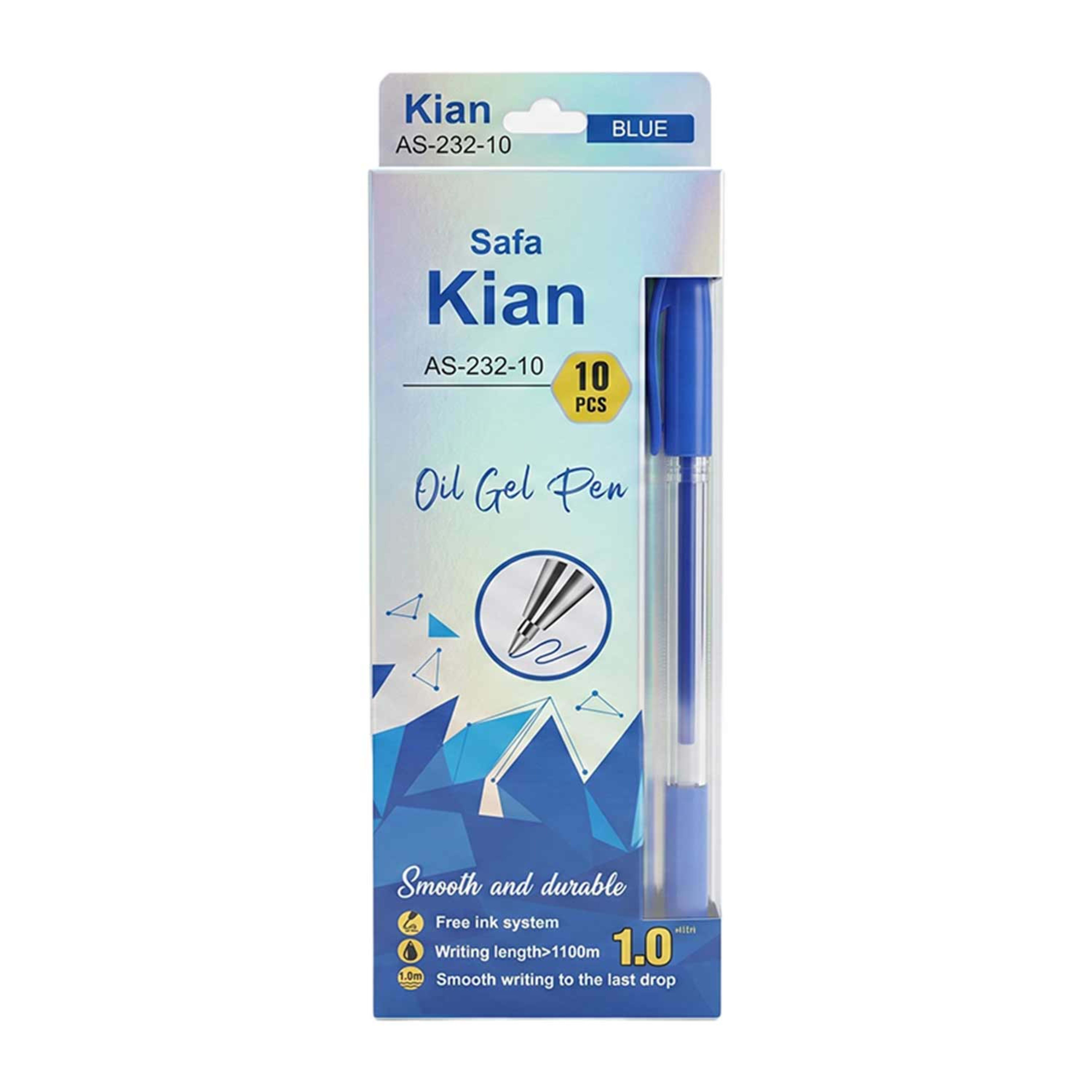 Kian Oil Gel Pen Blue 10pcs 58-7