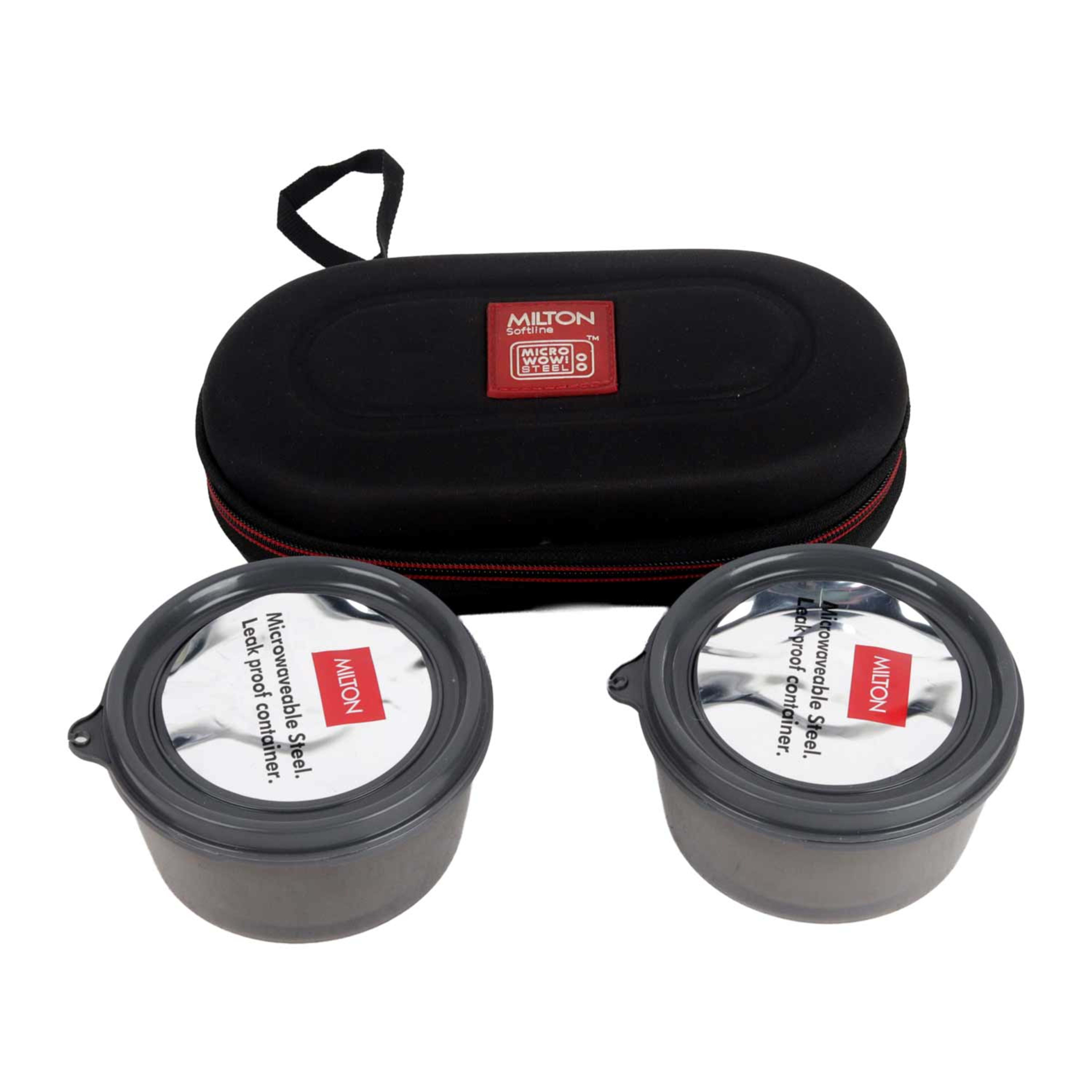 Milton Bts3 Tiffin 2 Set Containers Black 640ml Mt_nts640_bk