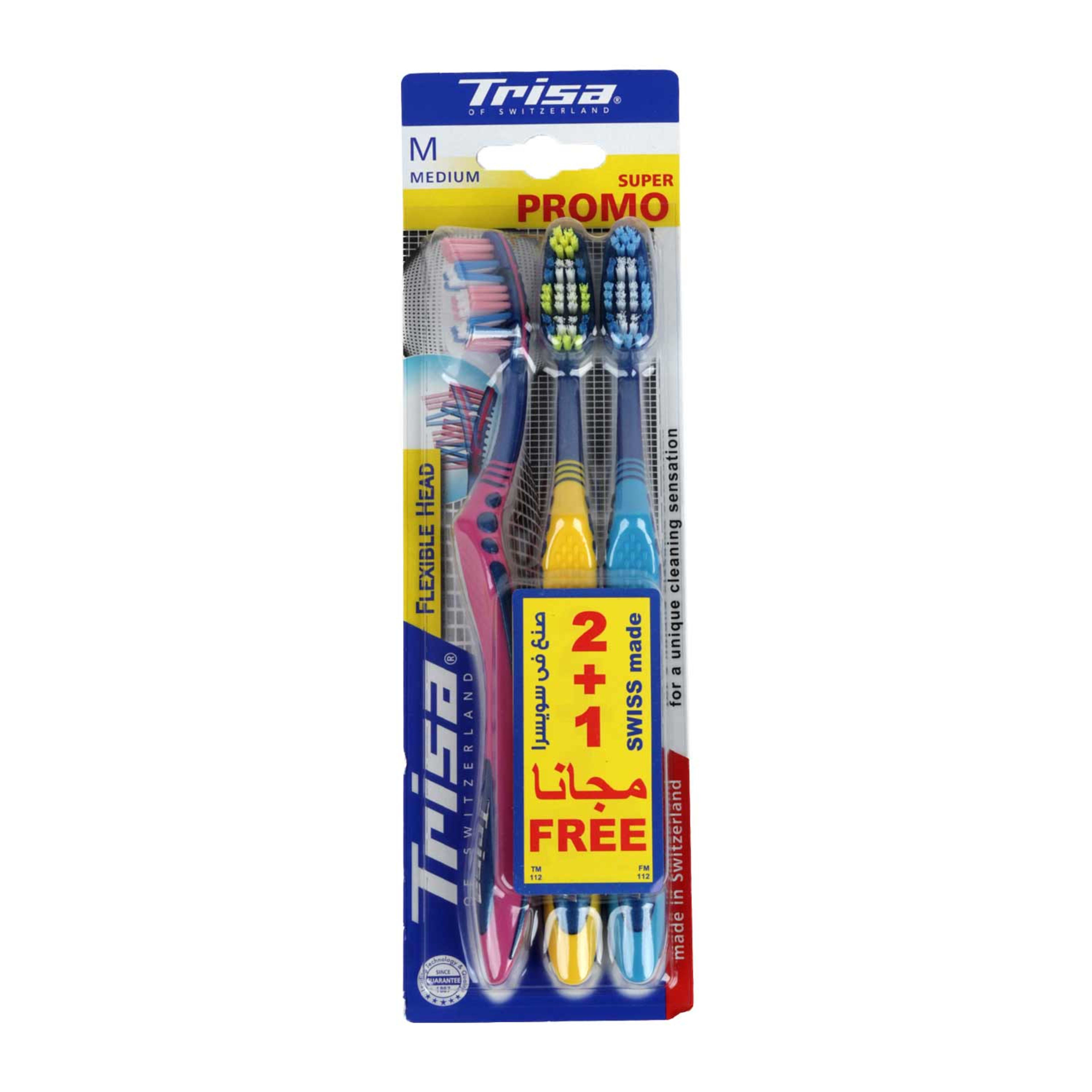 Trisa Flexible Head Toothbrush Medium 3pcs #318060