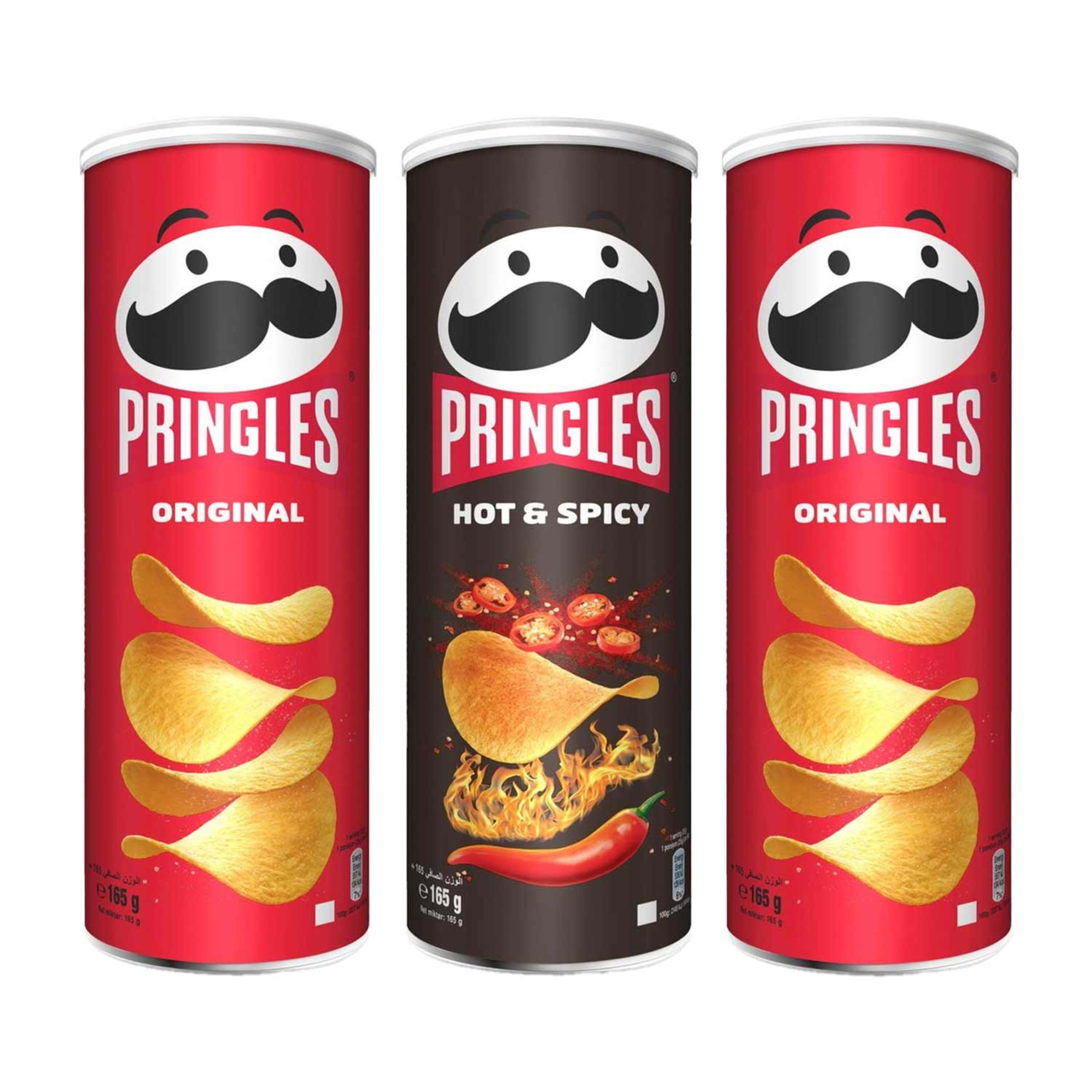 Pringles Potato Chips Assorted 3x165gm