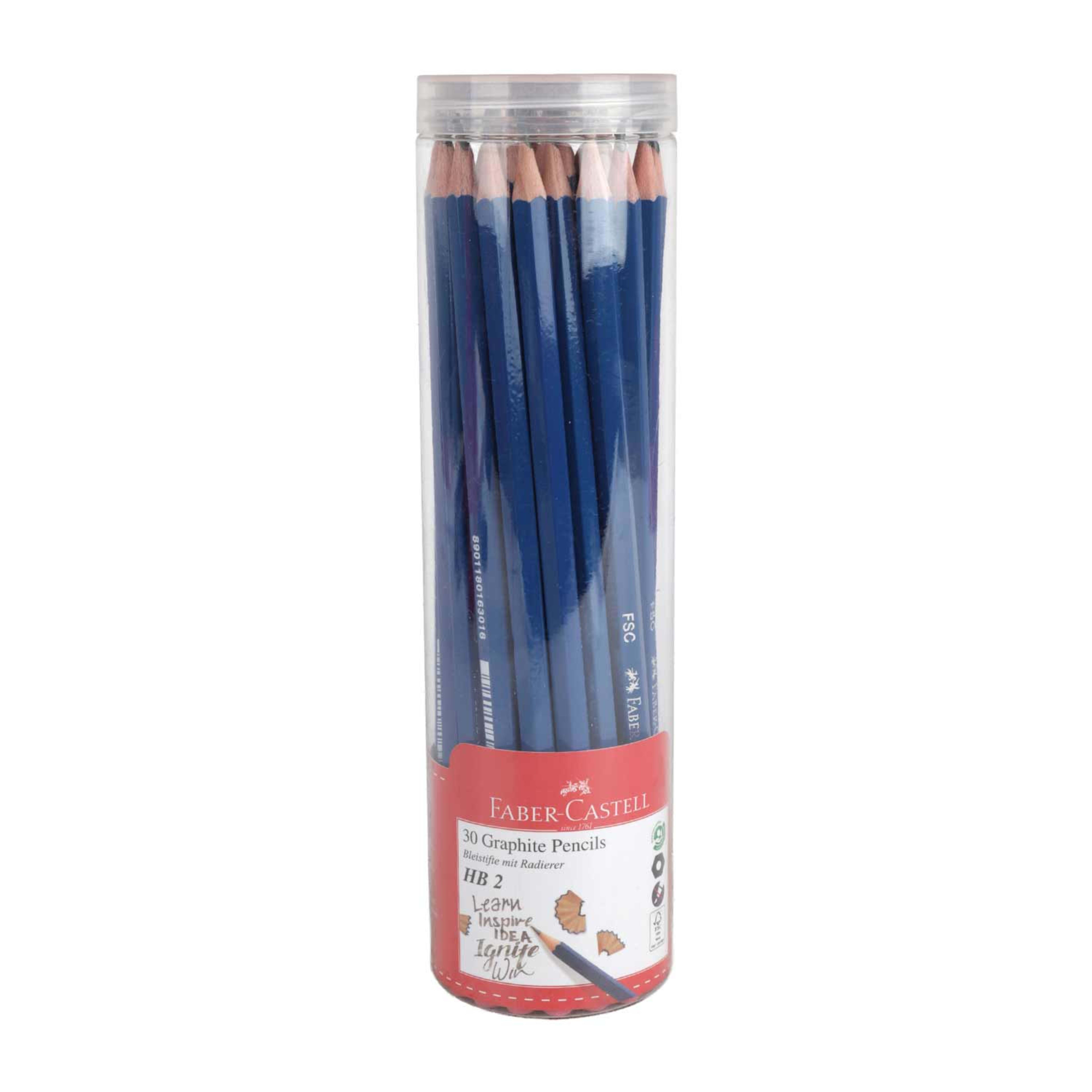 Faber-castell Hexa Black Lead Pencil with Eraser 30pcs Fcin118030