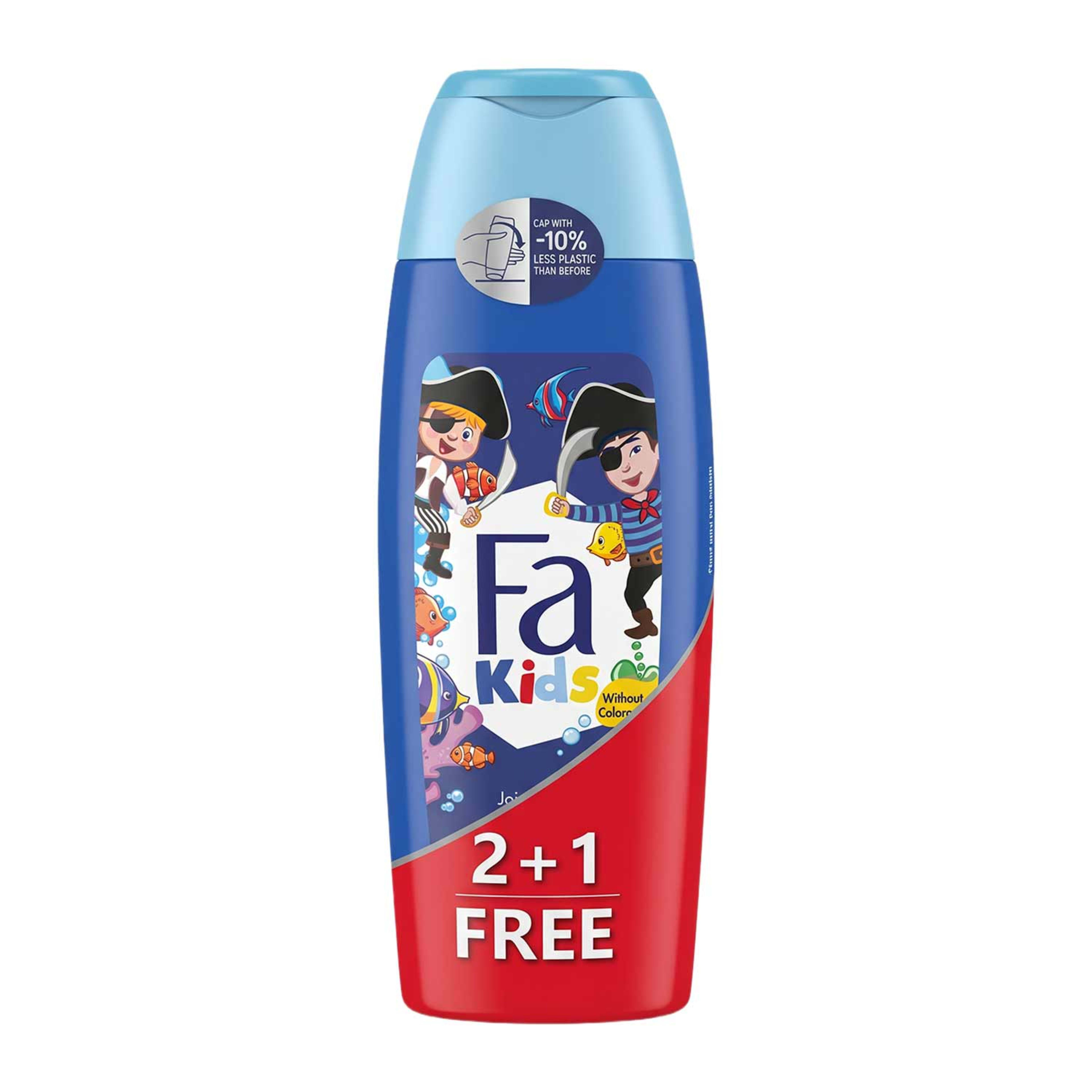 Fa Kids Shower Gel & Shampoo Pirate Blue Boys 250ml 2+1free Promo