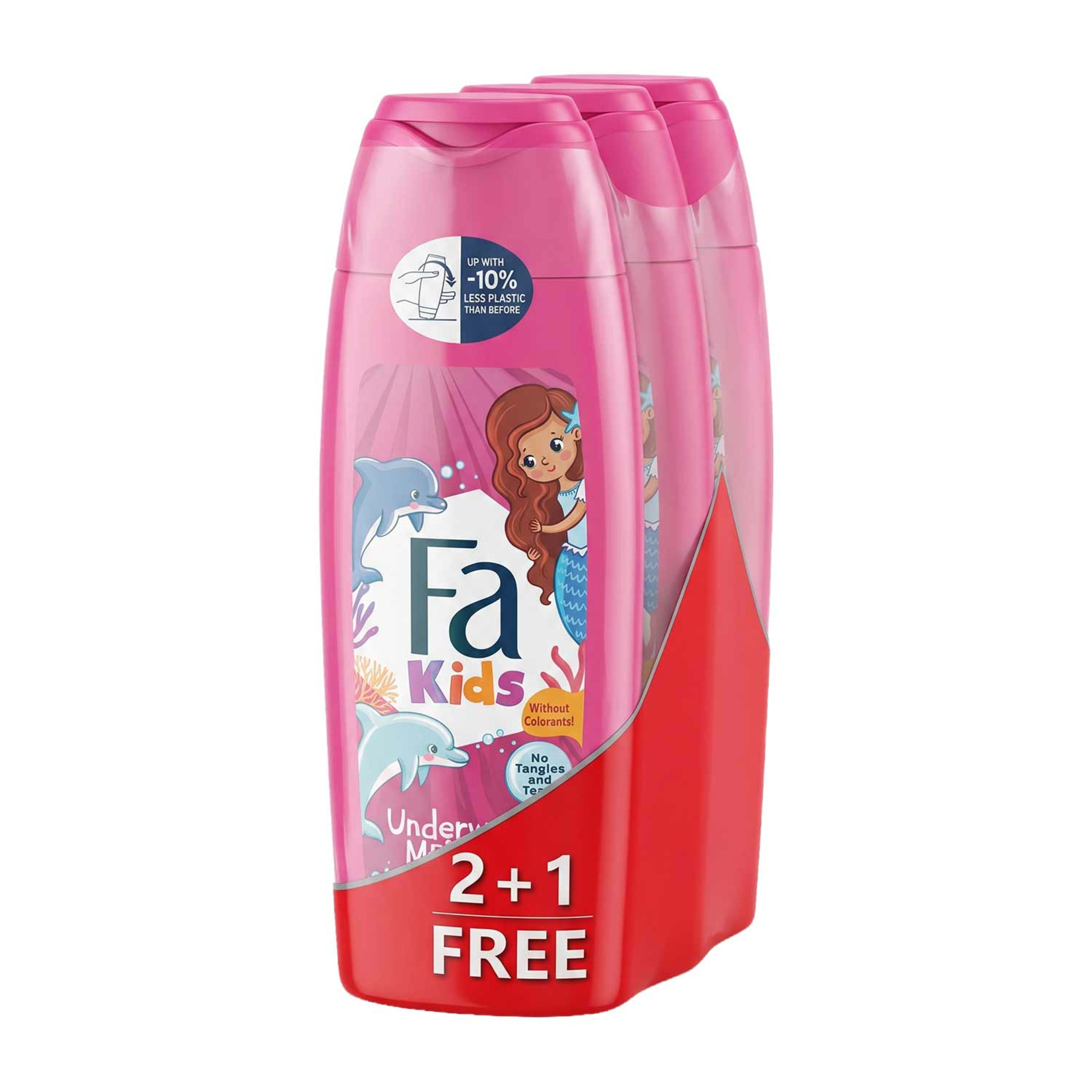 Fa Kids Shower Gel & Shampoo Mermaid Pink Girls 250ml 2+1free Promo - image 2