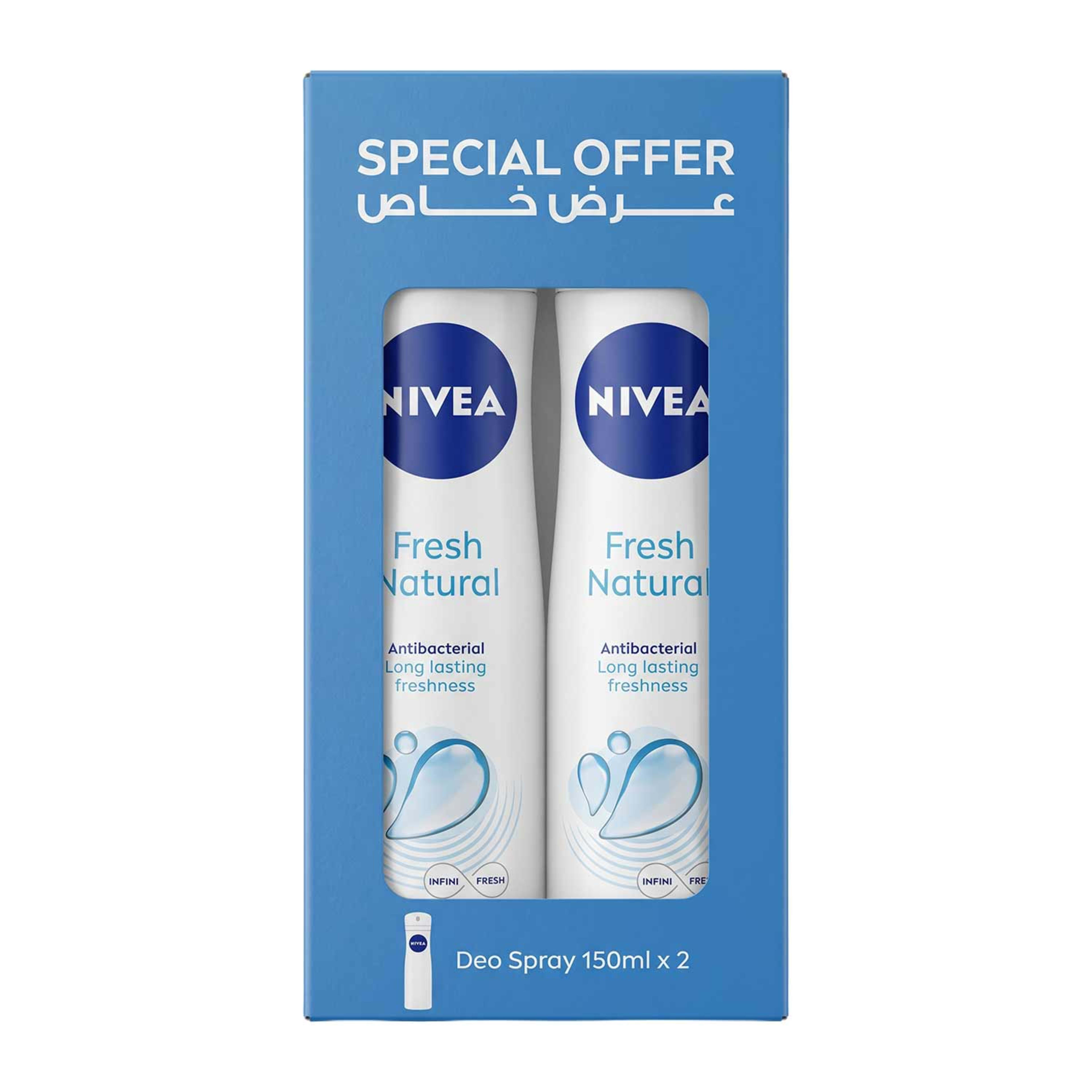 Nivea Deodorant Mild and Care Spray 2x150ml @13%off
