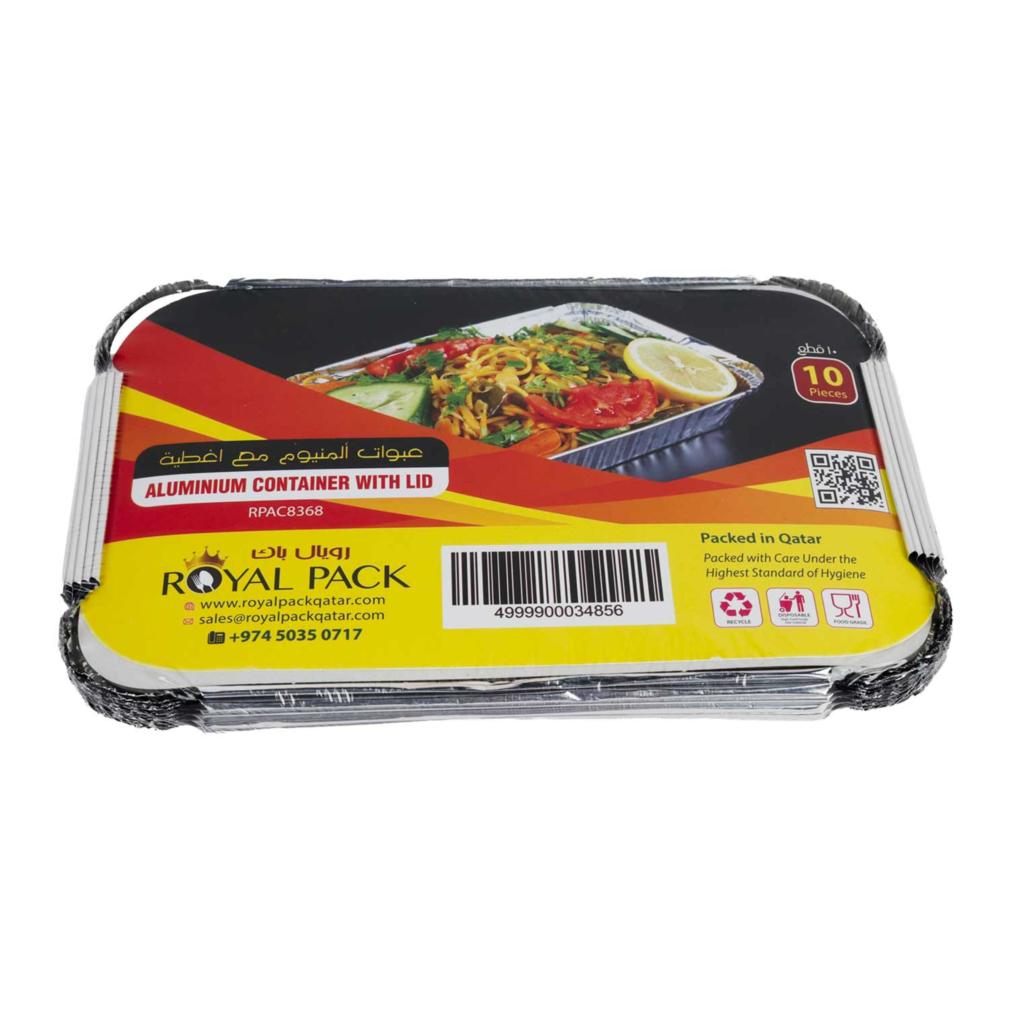 Royal Pack Aluminium Container with Lid 10pcs #rpac8368