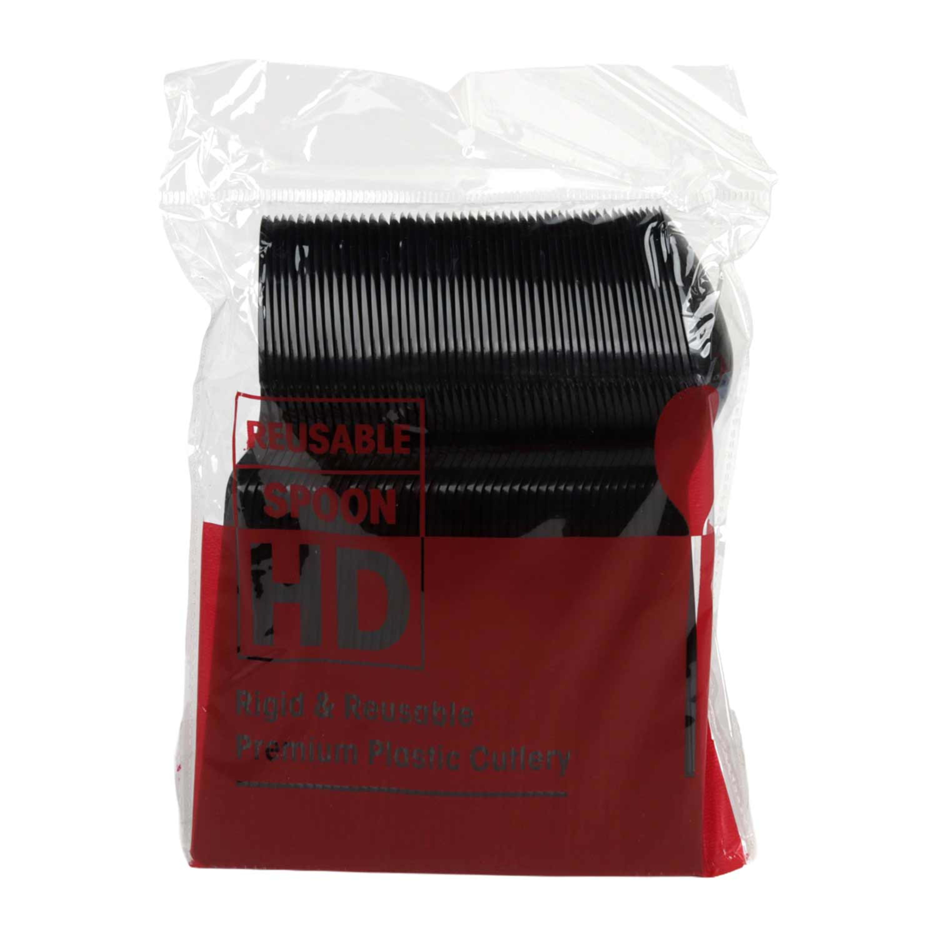 Al Jattal Plastic Spoon Large Black HD 50pcs