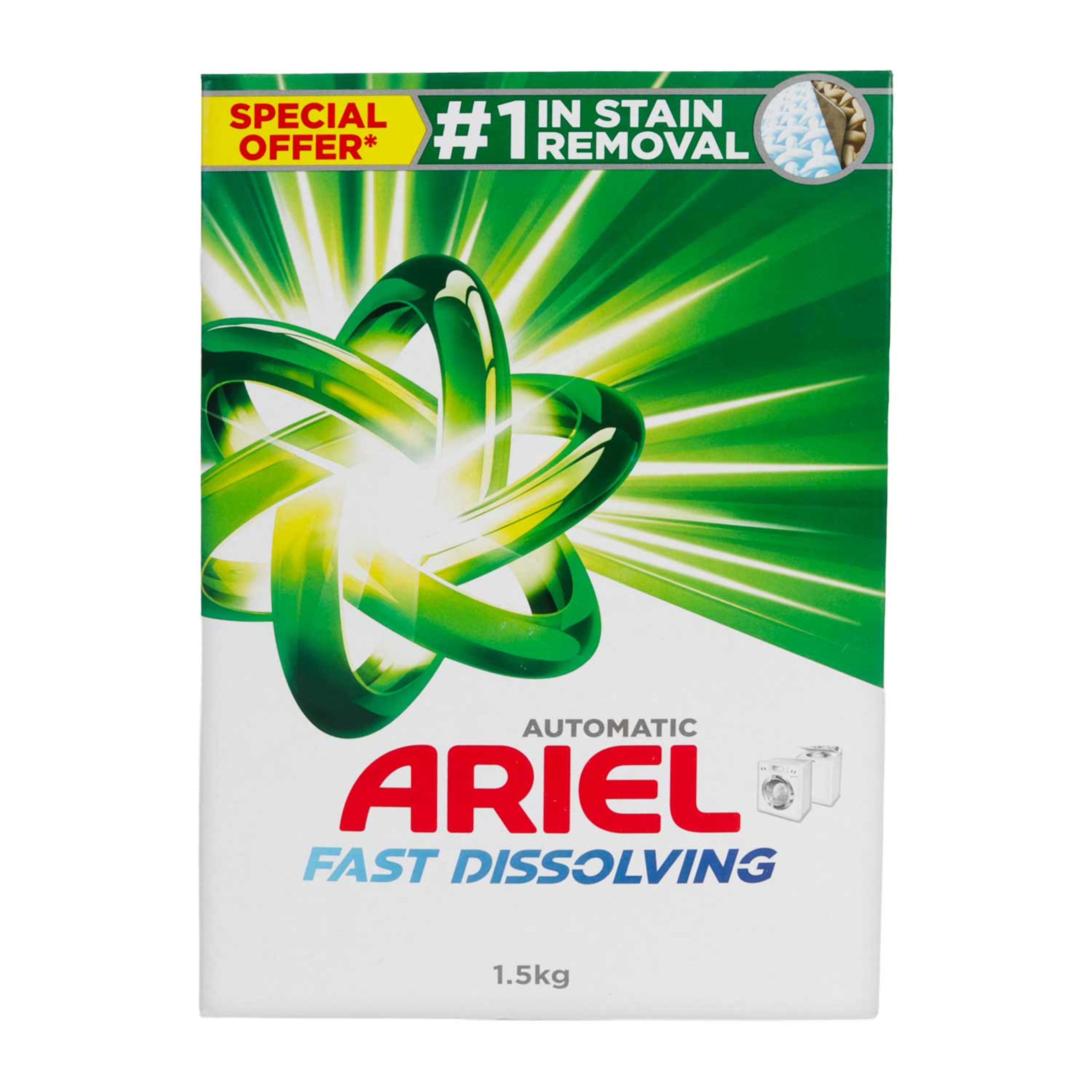 Ariel Fast Dissolving Automatic Detergent Powder 1.5kg Promo