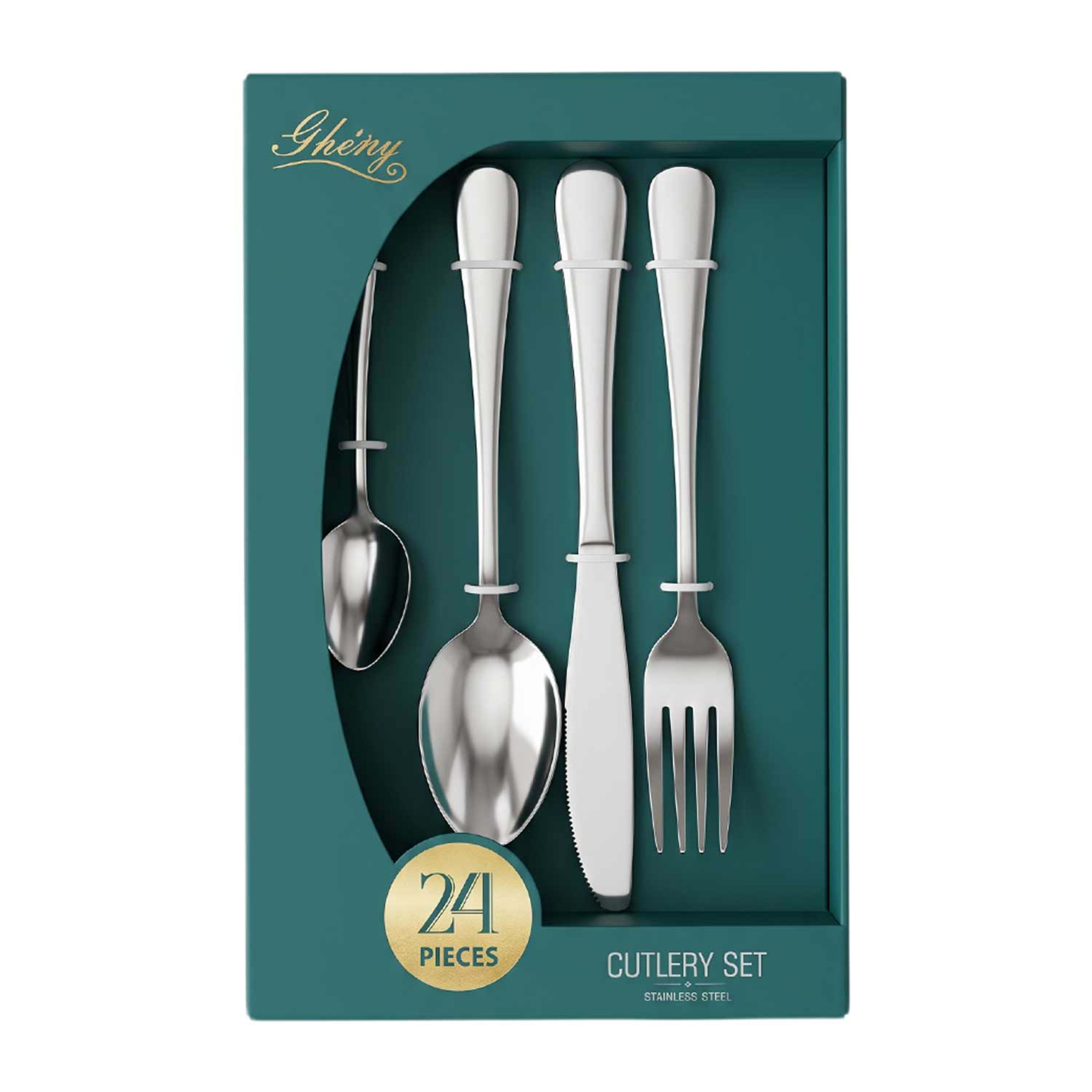Gheng Stainless Steel Cutlery Set 24pcs 10-24