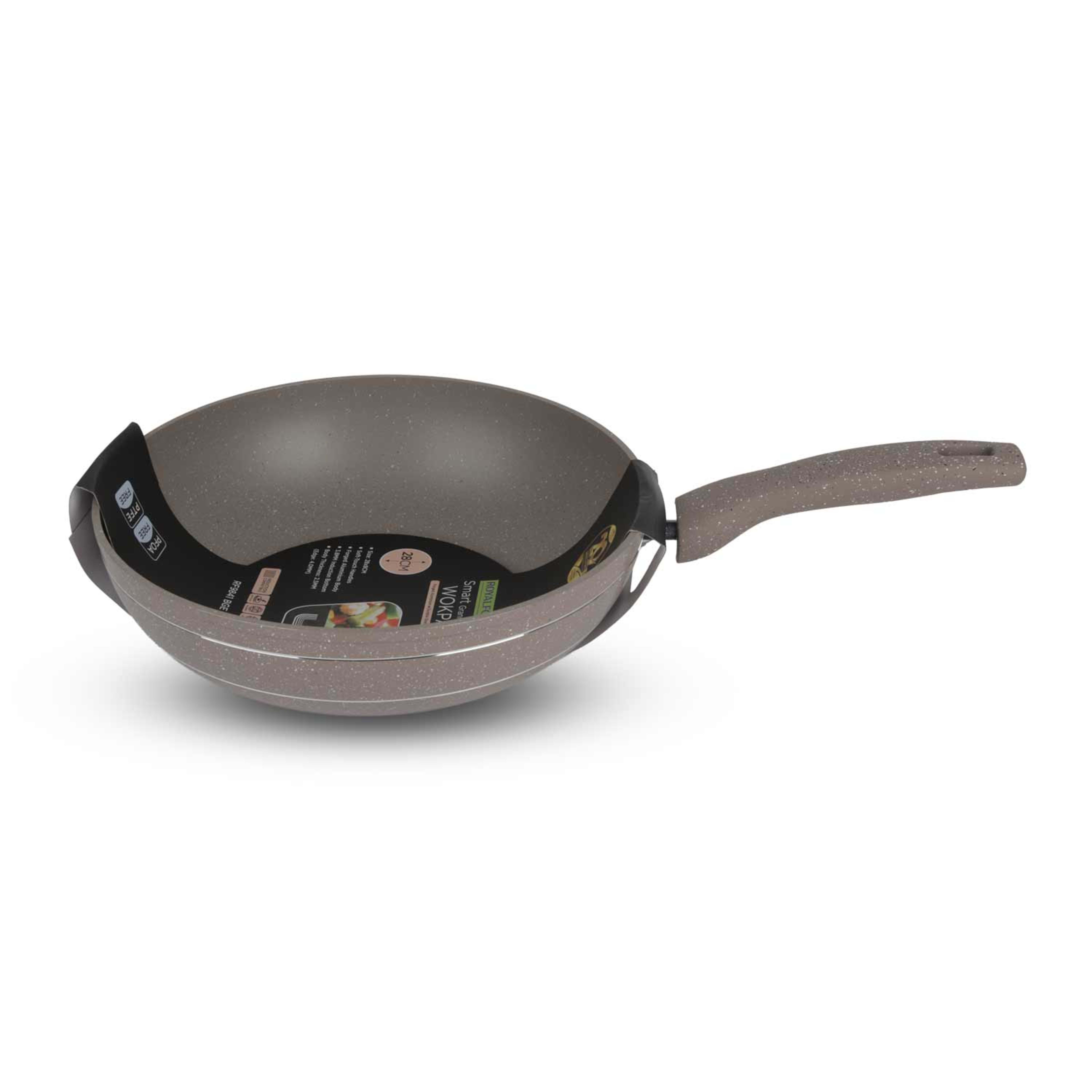 Royalford Granite Smart Deep Frypan Beige 28cm Rf9841bge