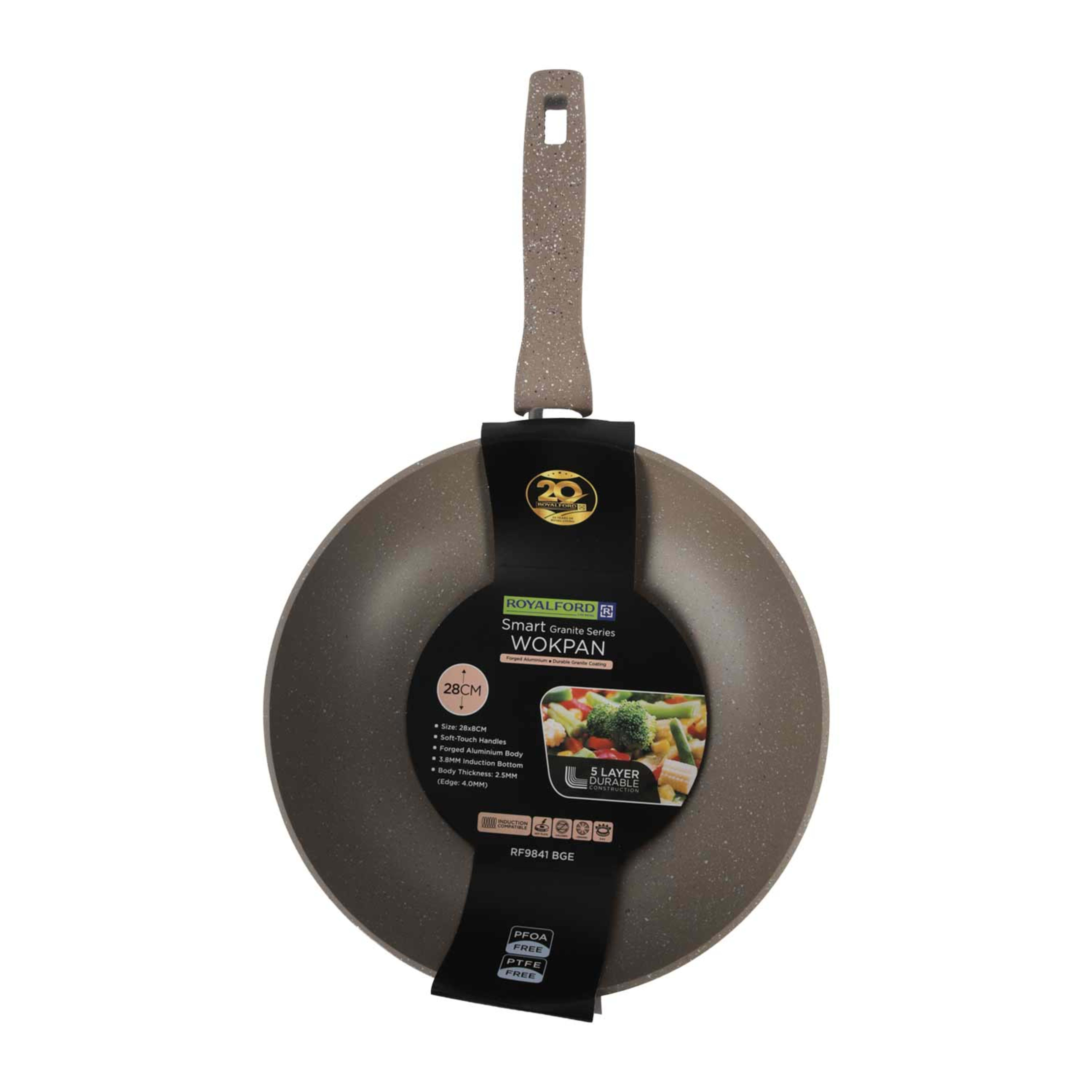 Royalford Granite Smart Deep Frypan Beige 28cm Rf9841bge - image 2