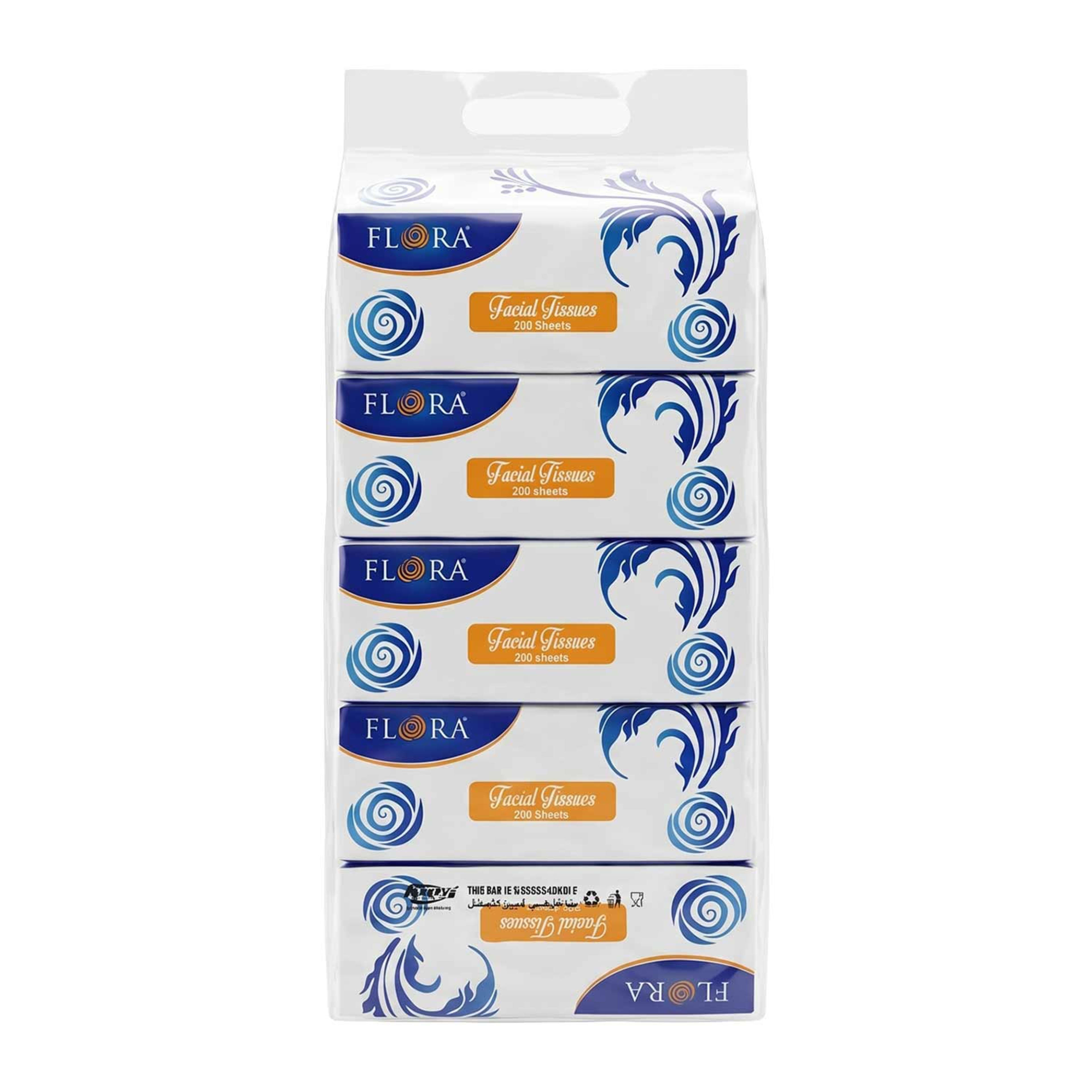 Flora Soft Facial Tissue 2ply 200 Sheets 210x180mm