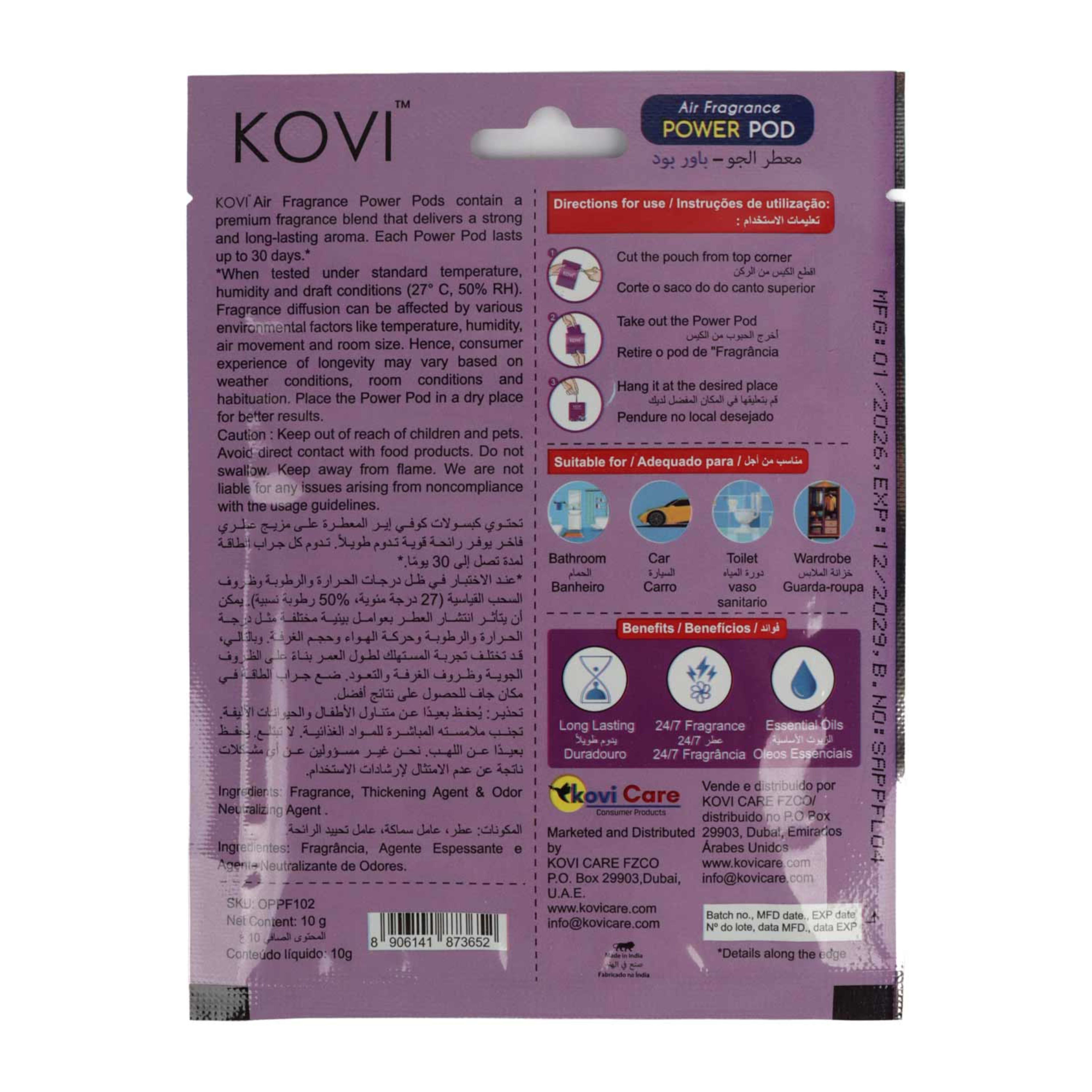 Kovi Power Pod French Lavender Bathroom & Car Fragrance 10gm - image 2