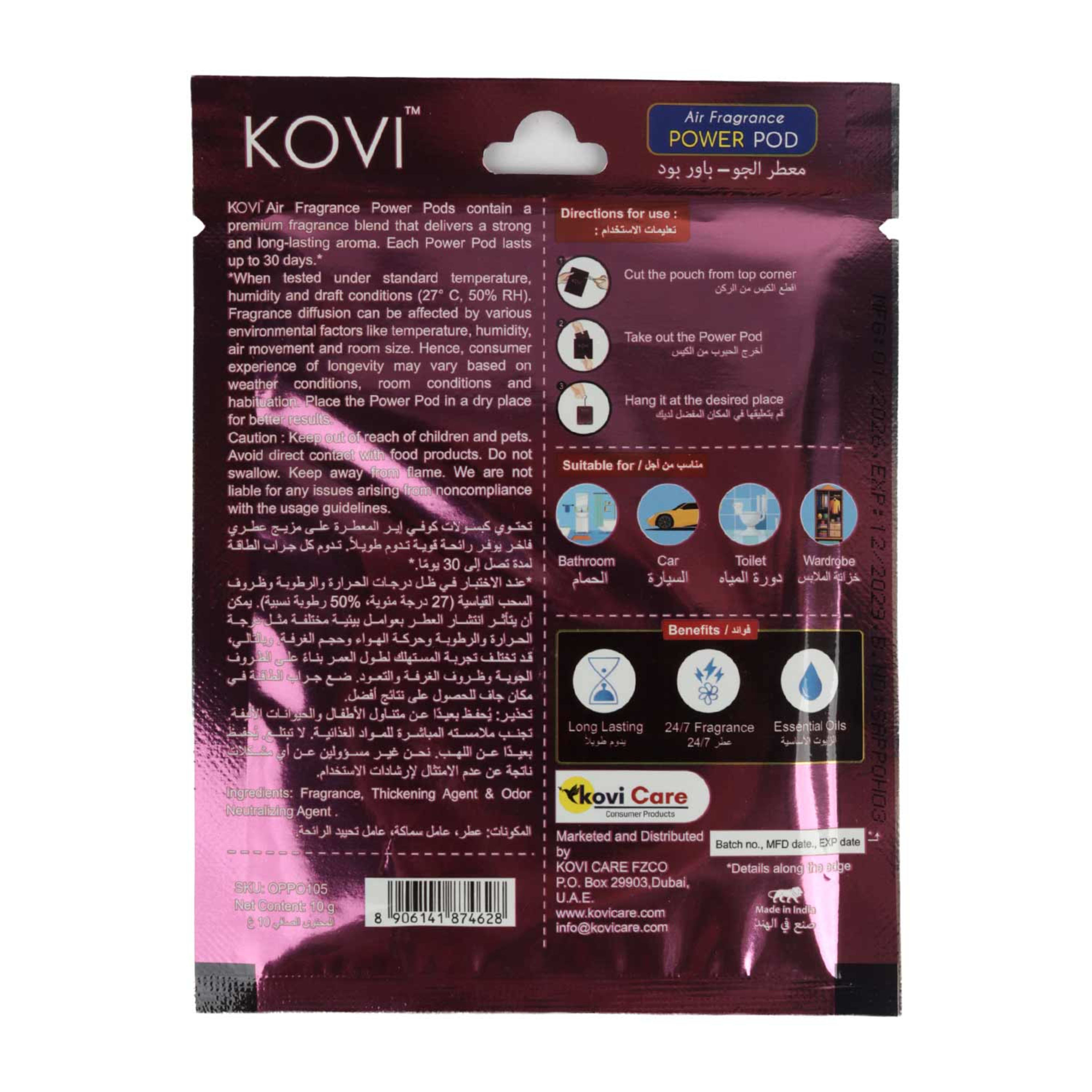 Kovi Power Pod Oud Haneen Bathroom & Car Fragrance 10gm - image 2