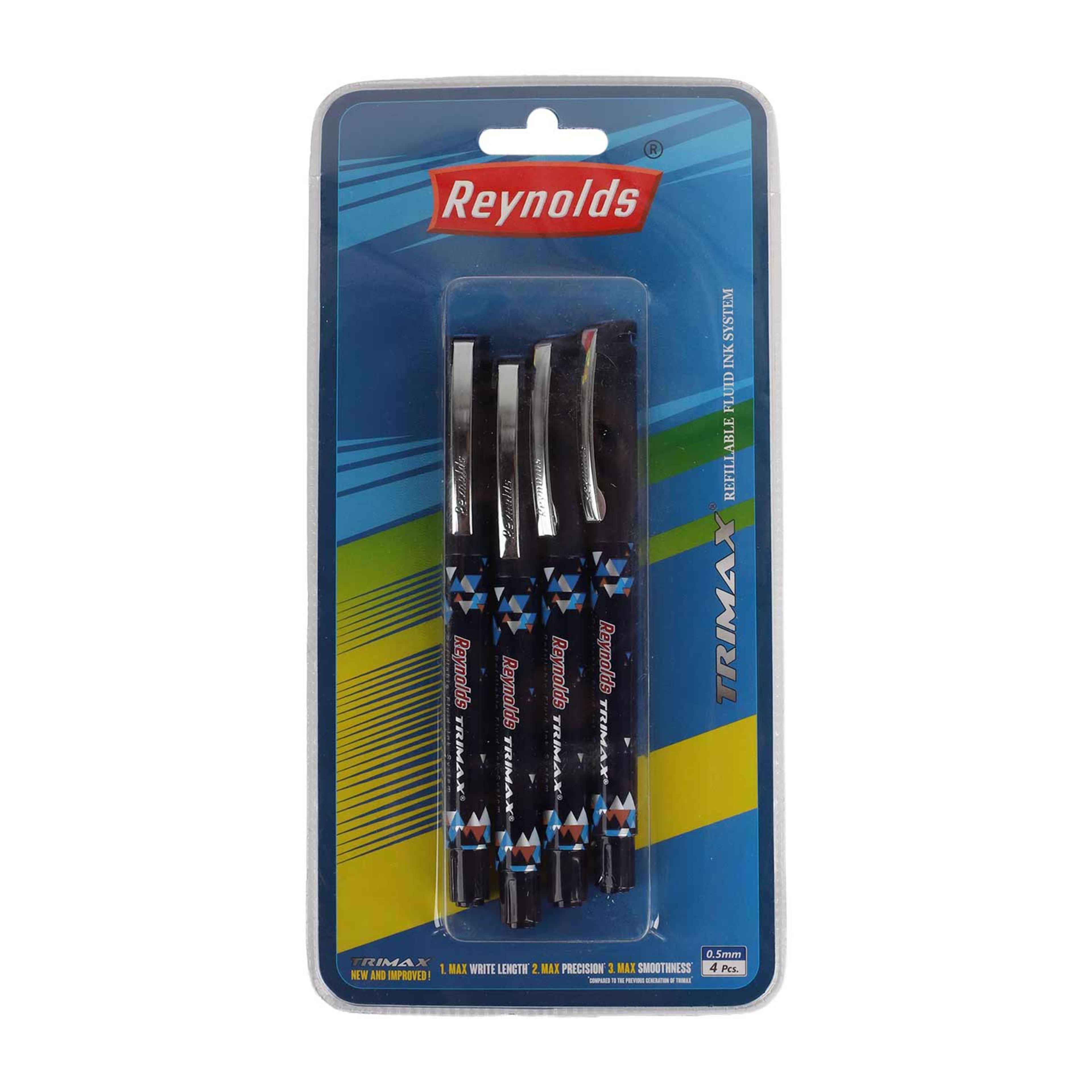 Reynolds Trimax Refillable Fluid Ink System 0.7m 4's #r70131