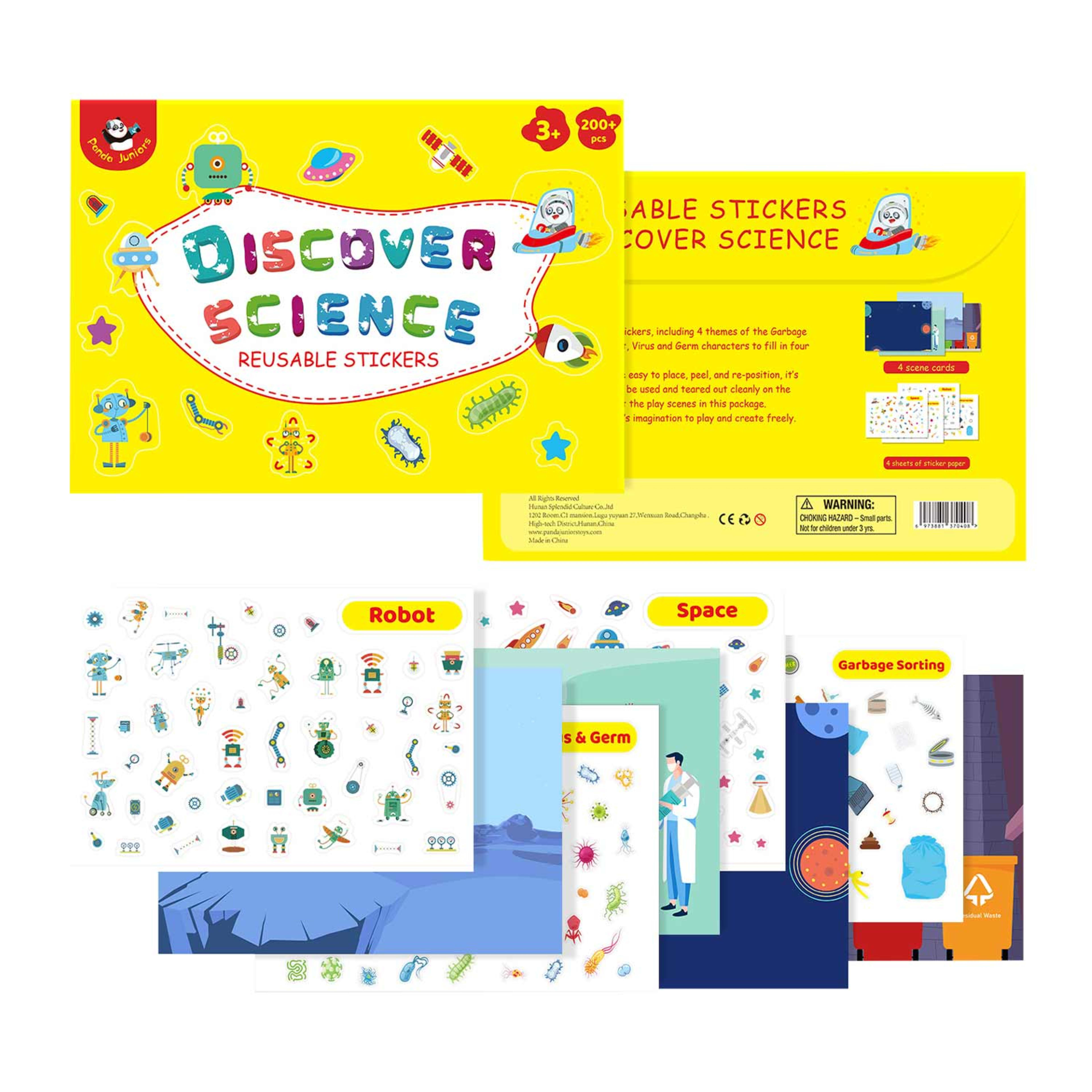 Panda Juniors Reusable Stickers Discover Science Pj013-2