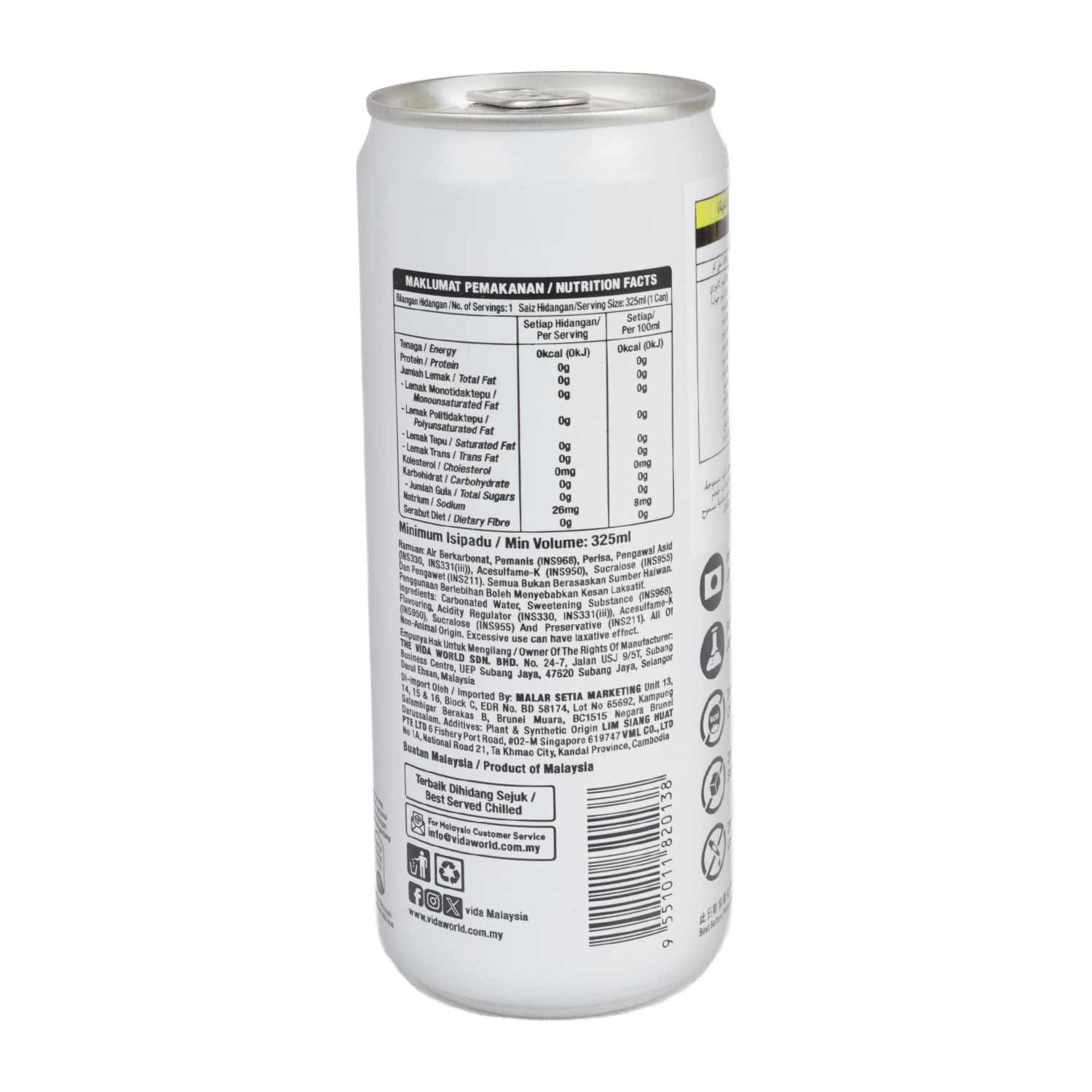 Vida Zero Green Apple Sparkling Flavoured Drink 325ml - image 2