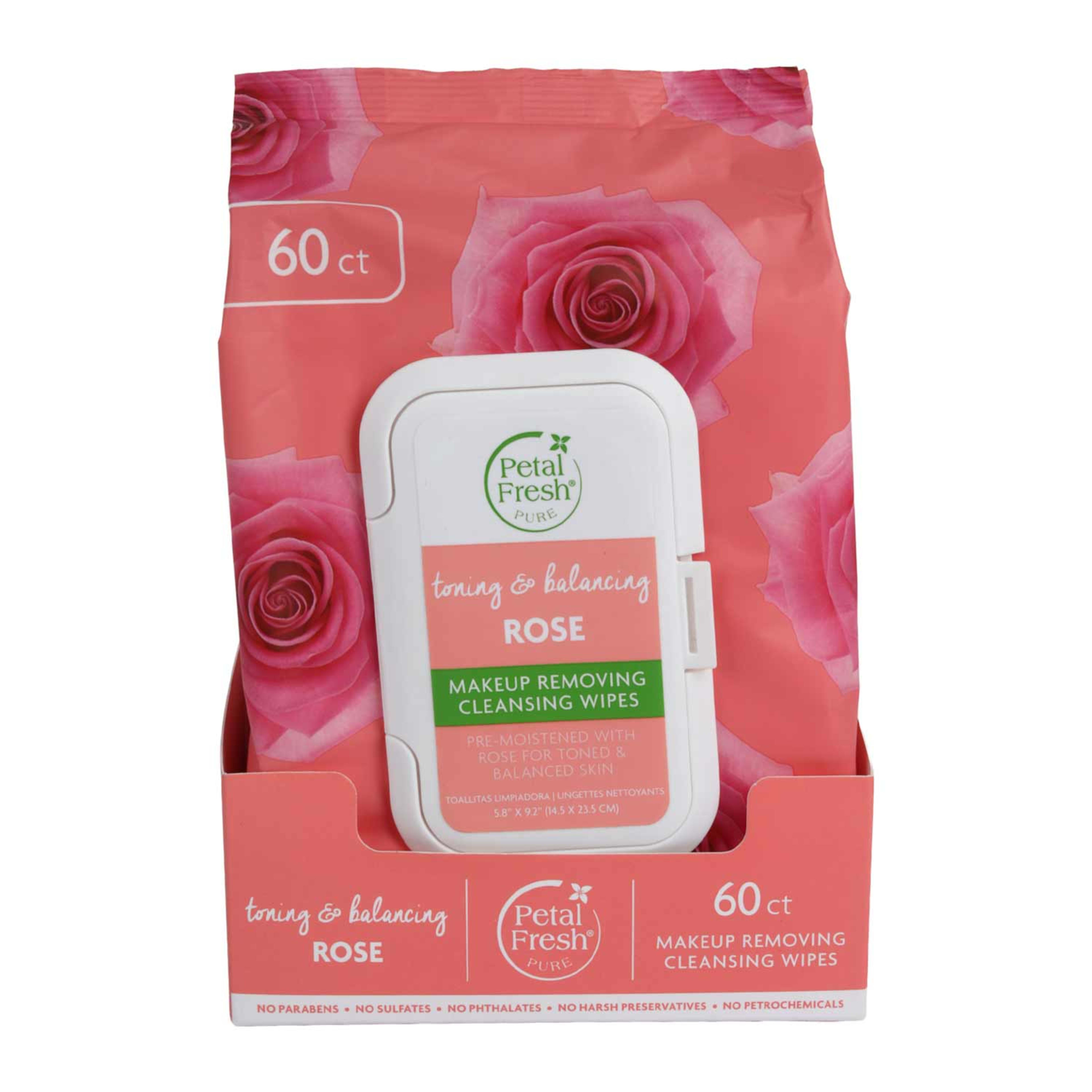 Petal Fresh Toning & Balancing Rose Make up Removing Cleasing Wipes 60pcs