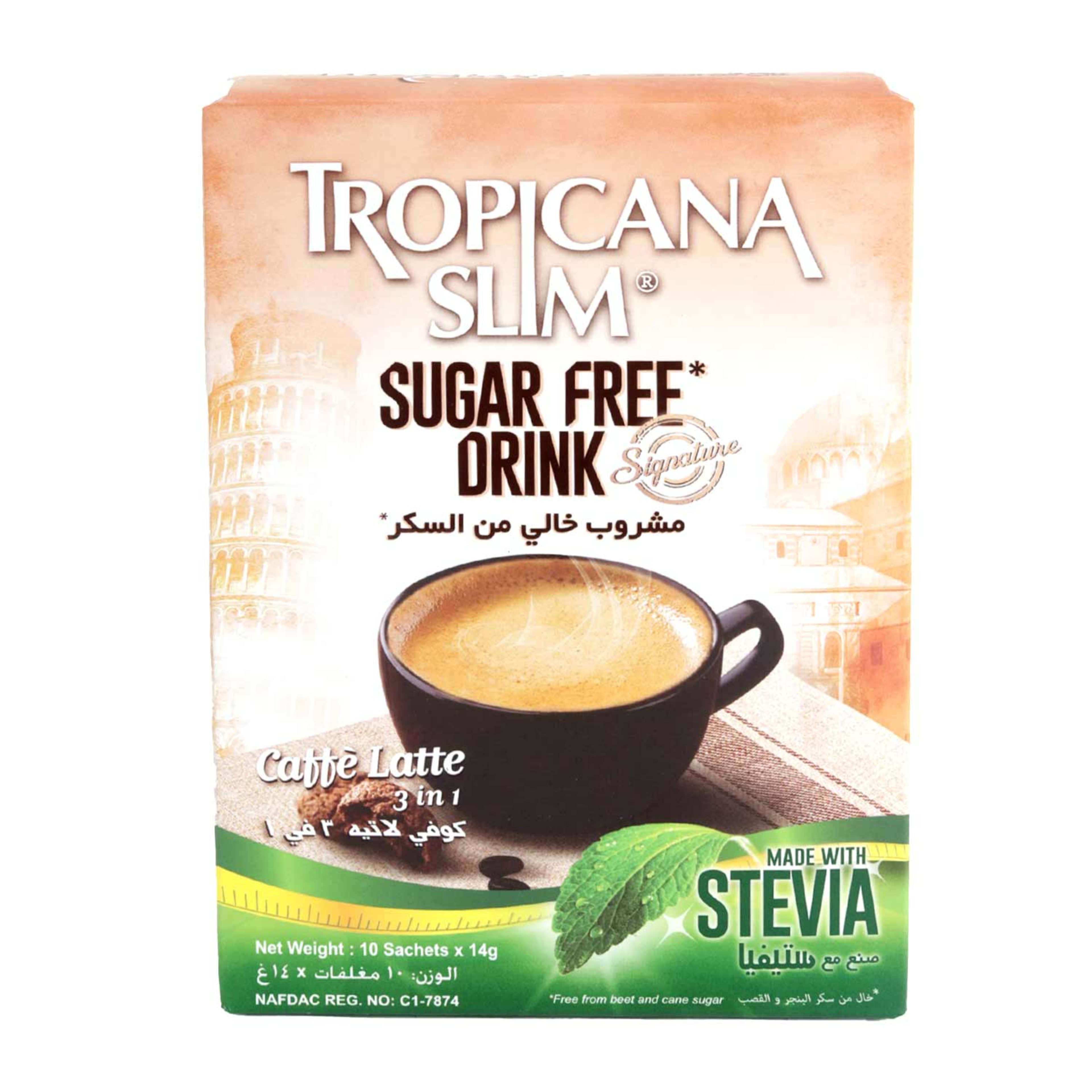 Nutrifood Tro/slim S/free Italian Caffe Latte Drink 14g 10's