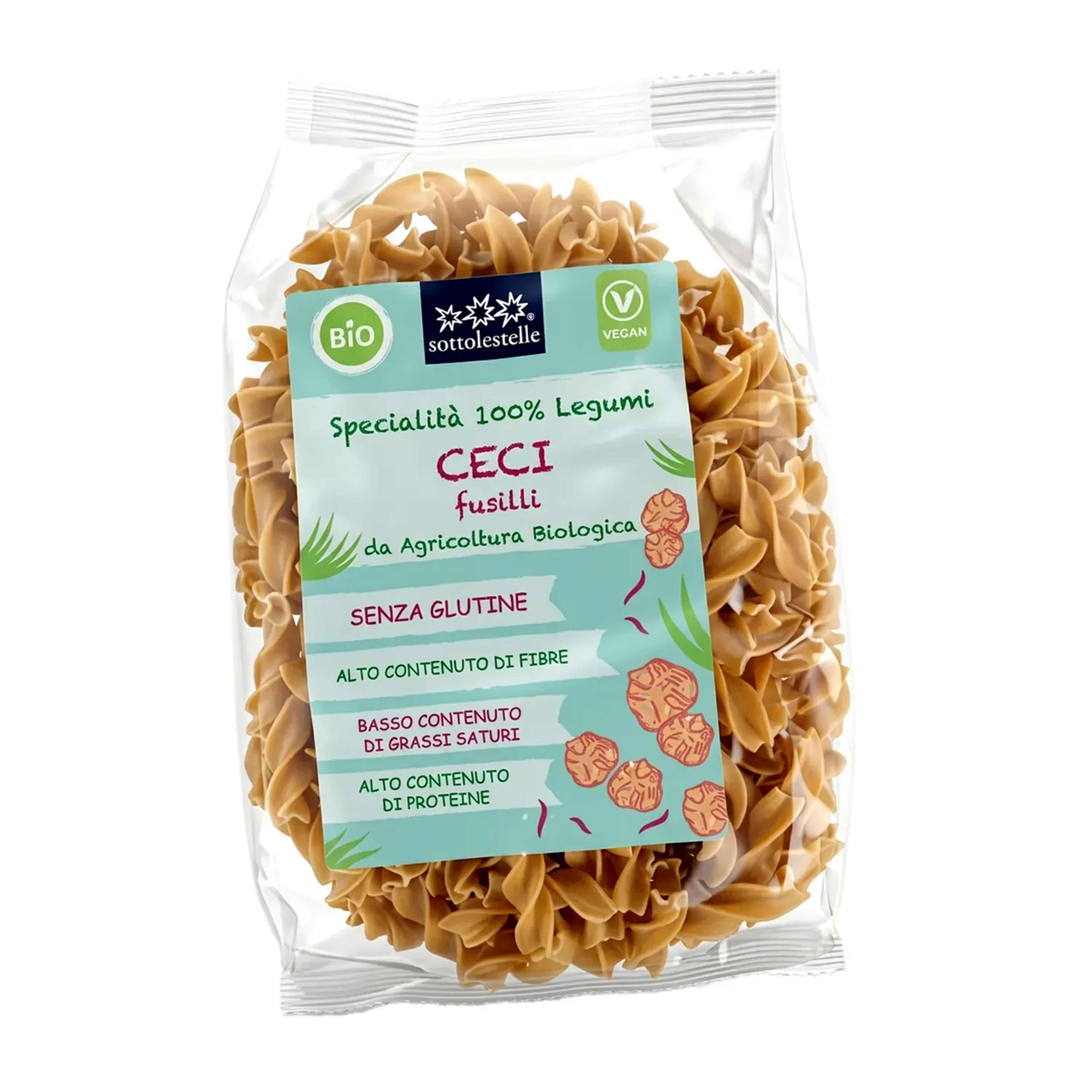 Sottolestelle Organic 100% Chickpea Fusilli Pasta (ceci) 250gm