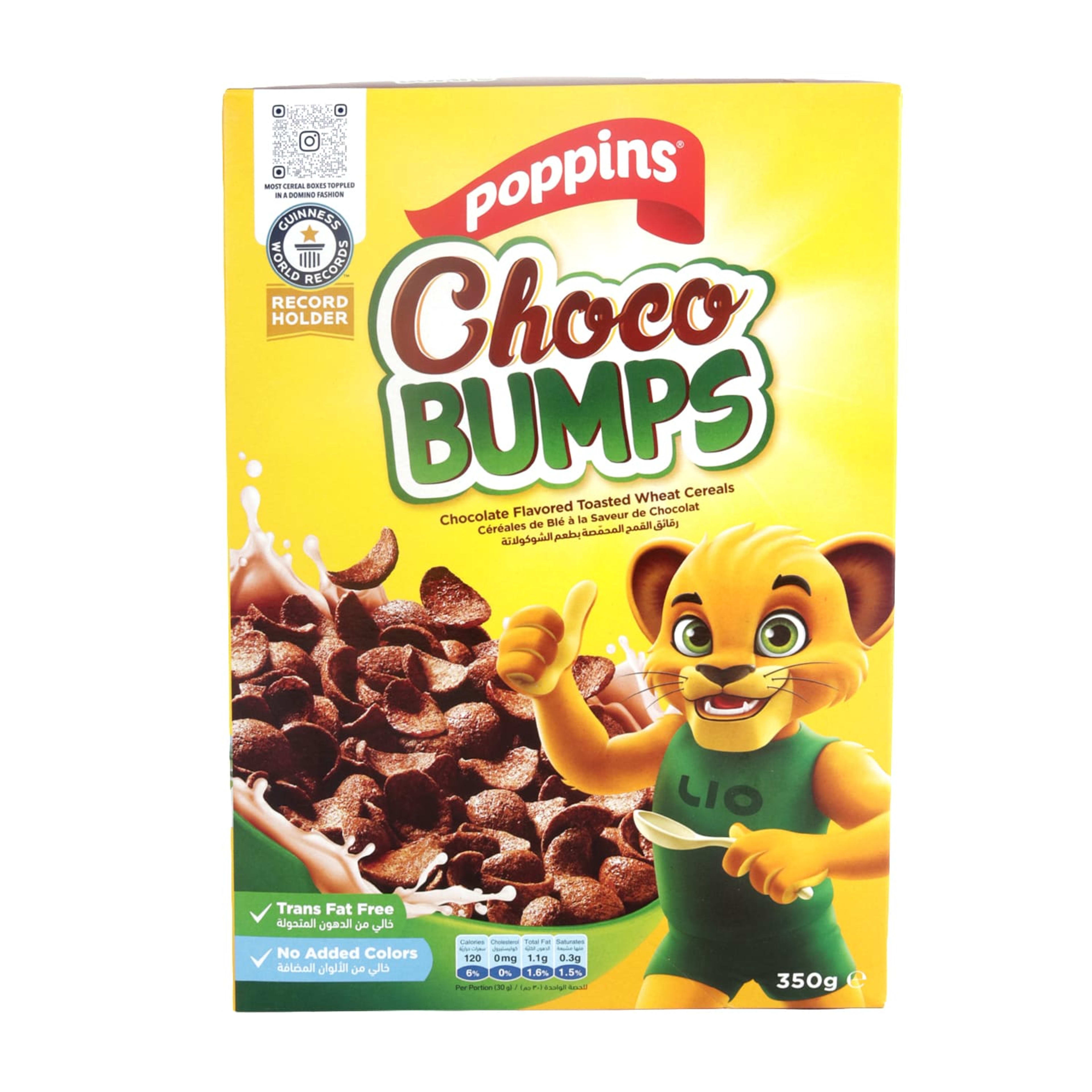 Poppins Choco Bumps Choco Flavor Toasted Wheat Cereals 350gm