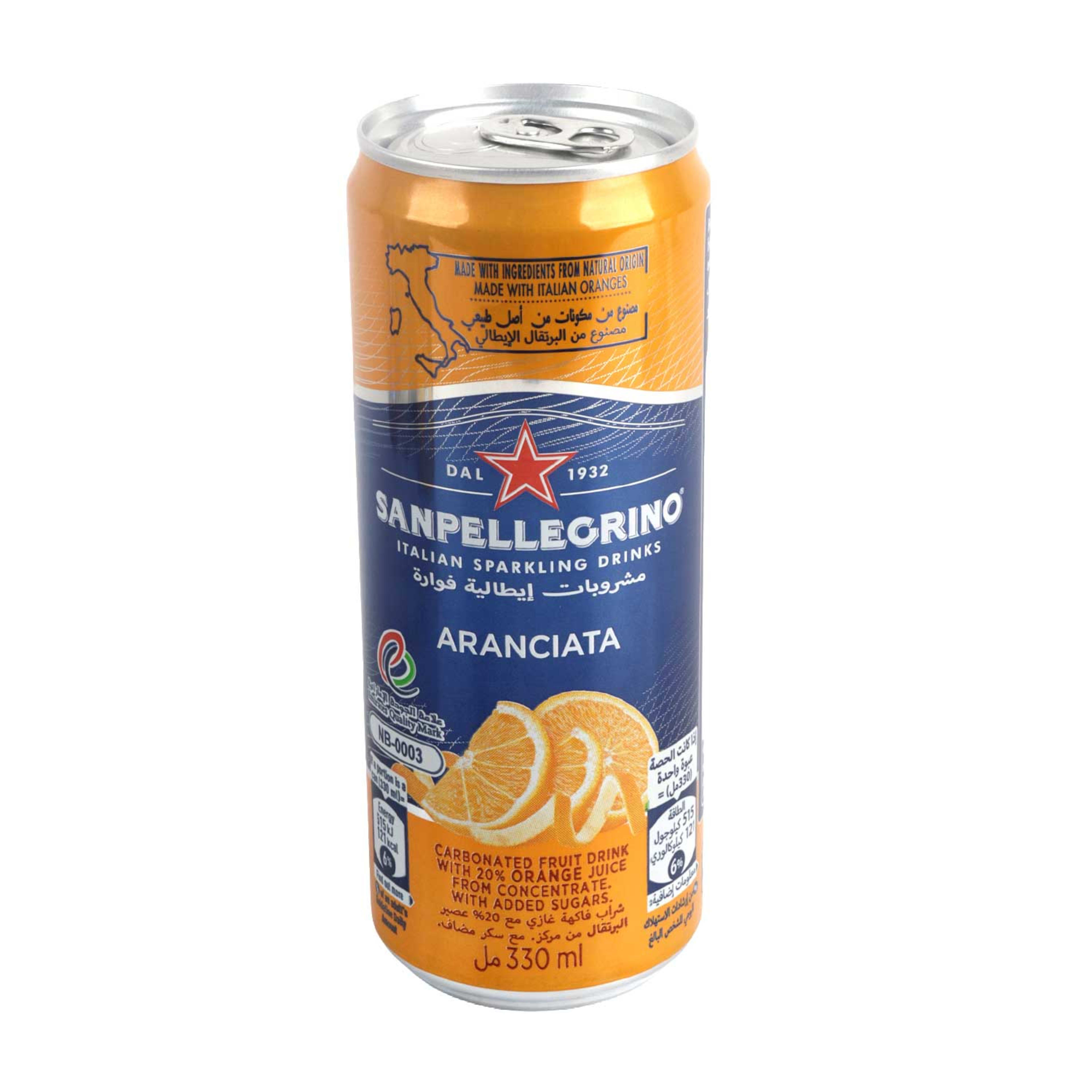 San Pellegrino Aranciata Sparkling Orange Juice (can) 330ml