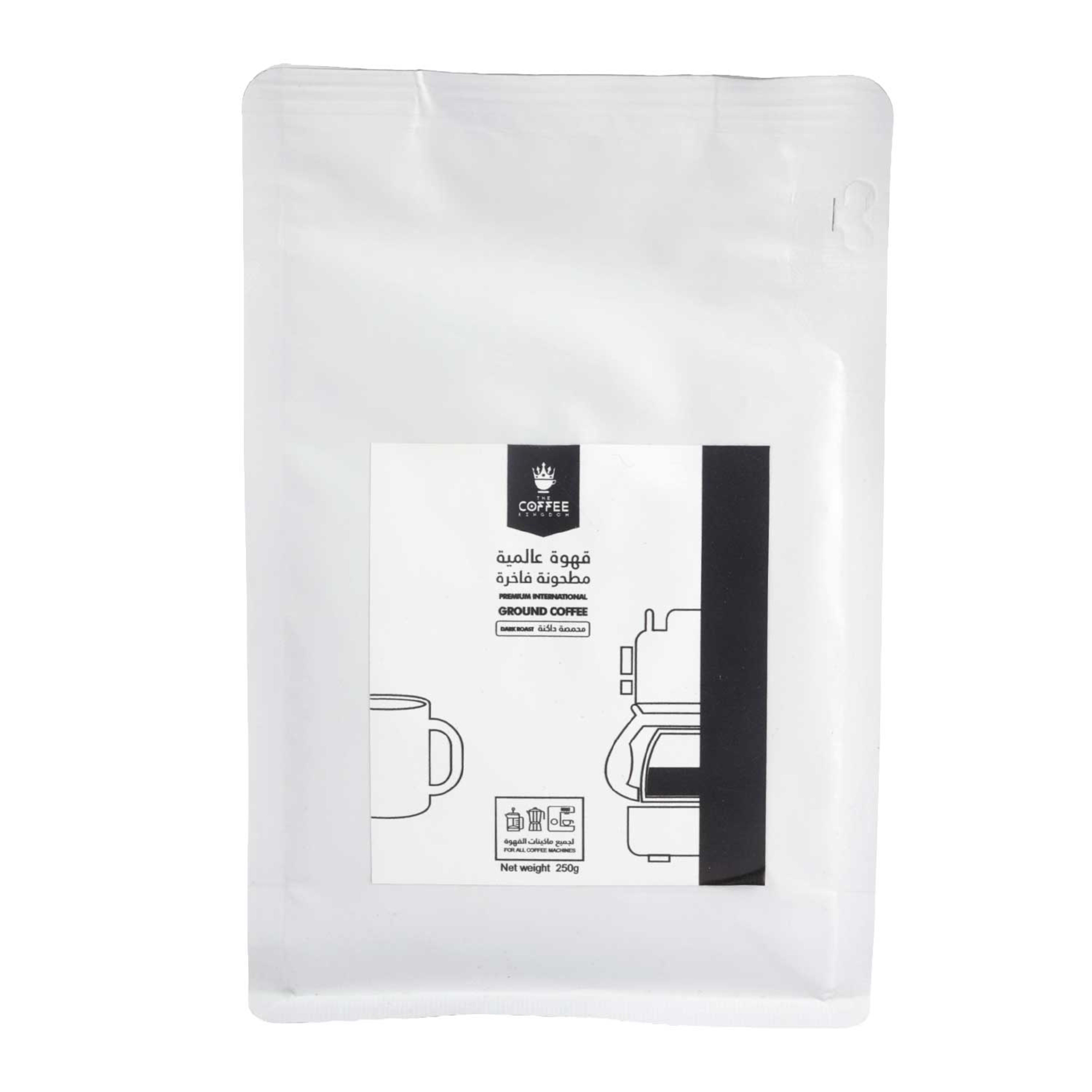 The Coffee Kingdom Premium International Ground Coffee Dark Roast 250gm