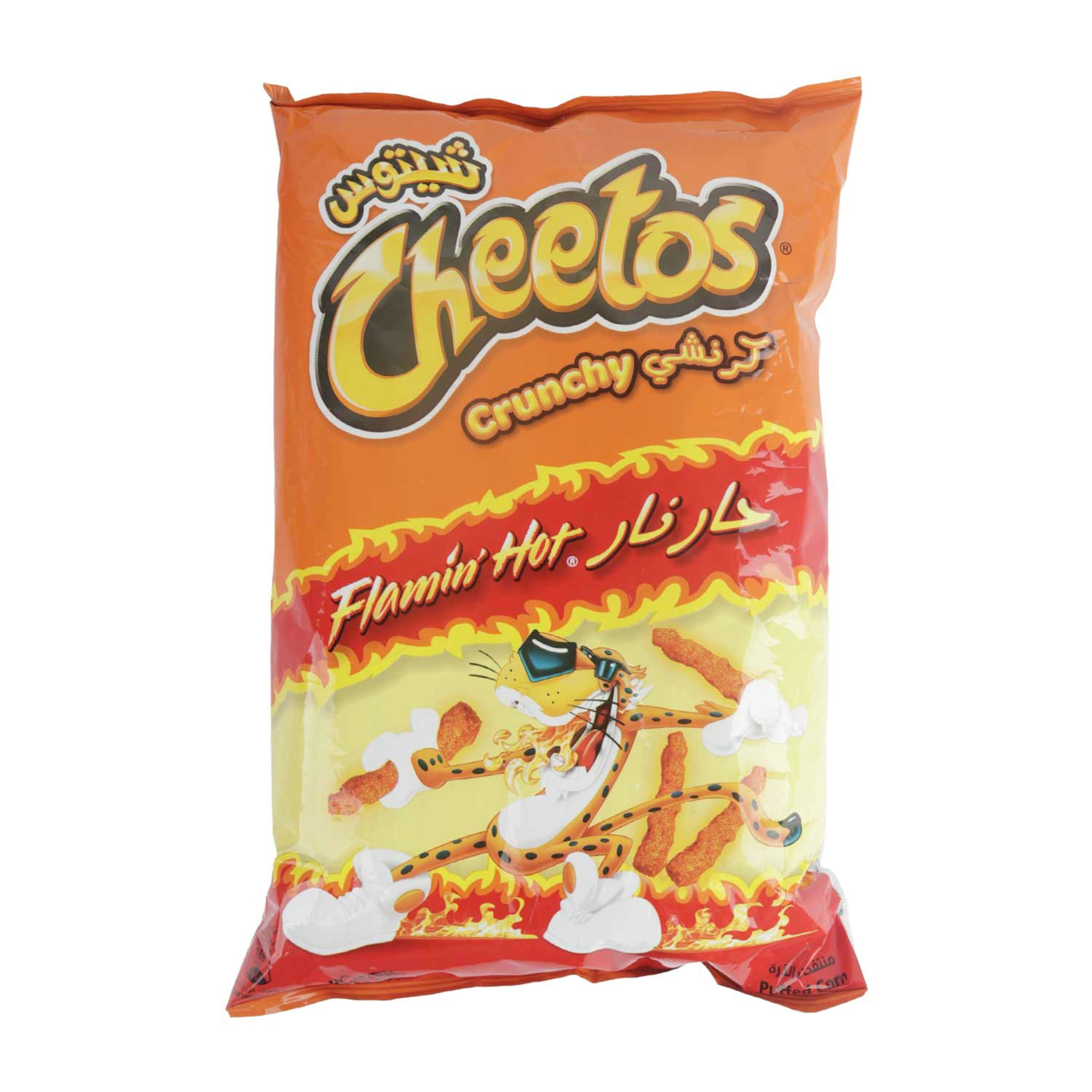 Cheetos Crunchy Flamin Hot Puffed Corn Snacks 115gm