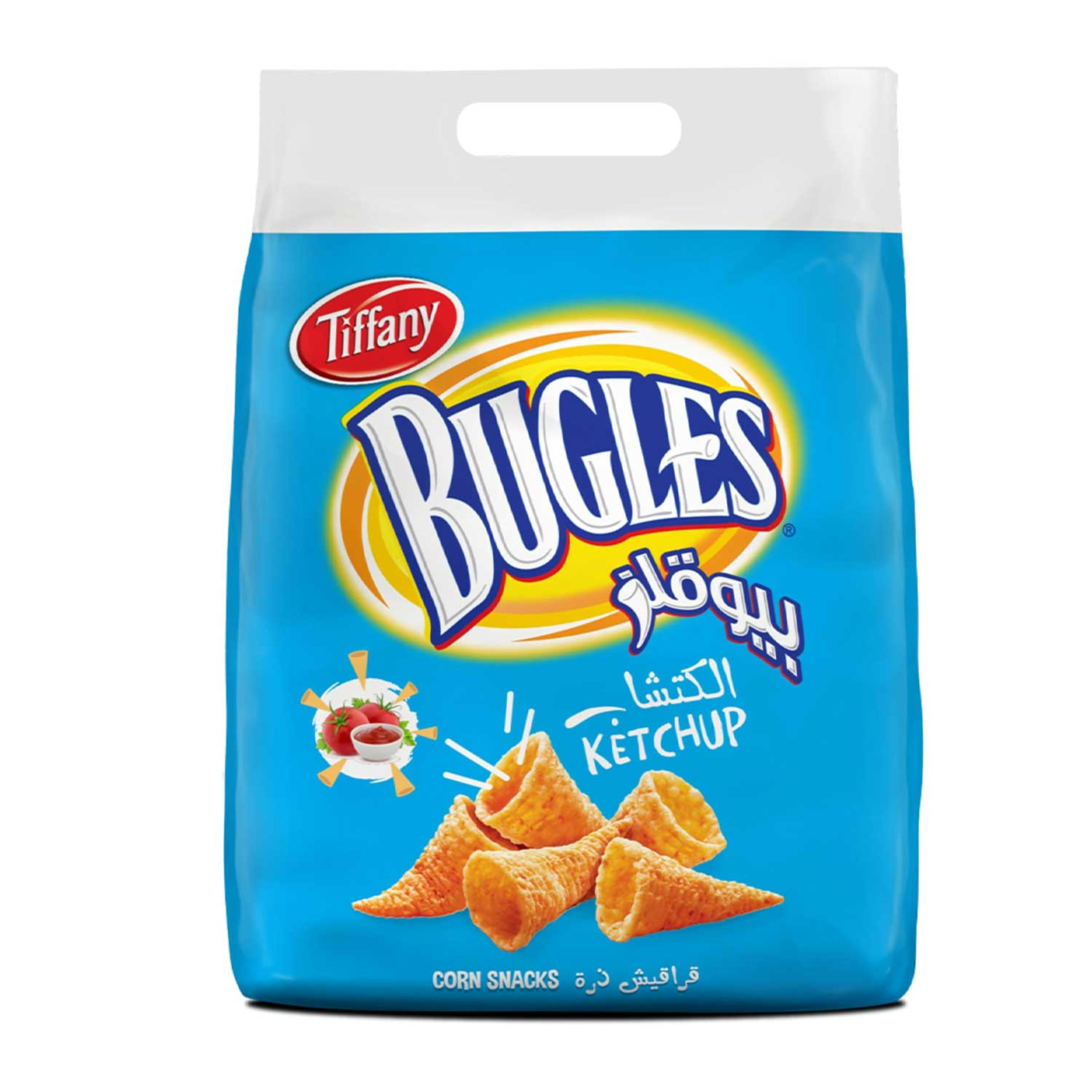 Tiffany Bugles Ketchup Crispy Corn Snacks 10.5gm