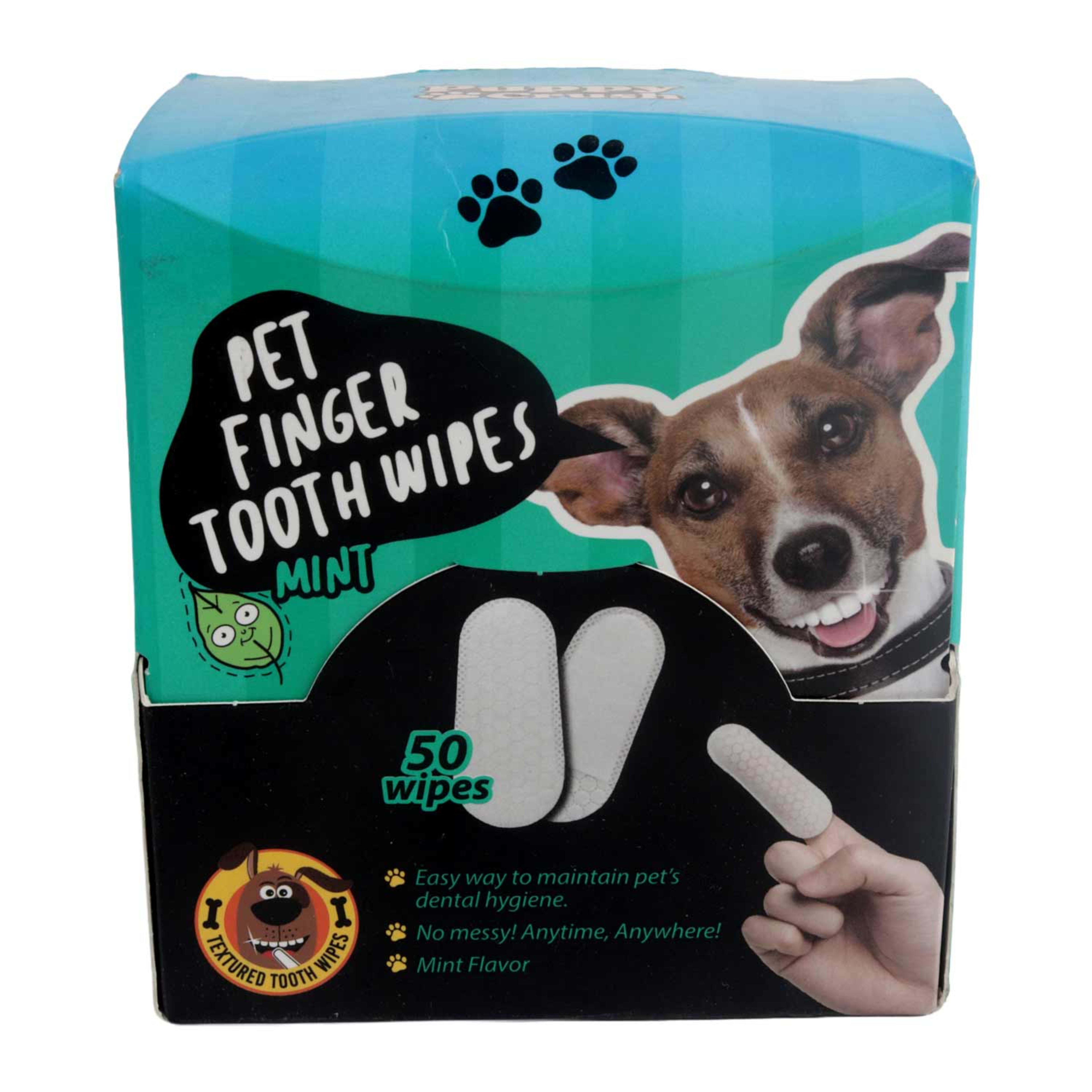 Puppycrush Pet Finger Tooth Wipes Mint 50pcs