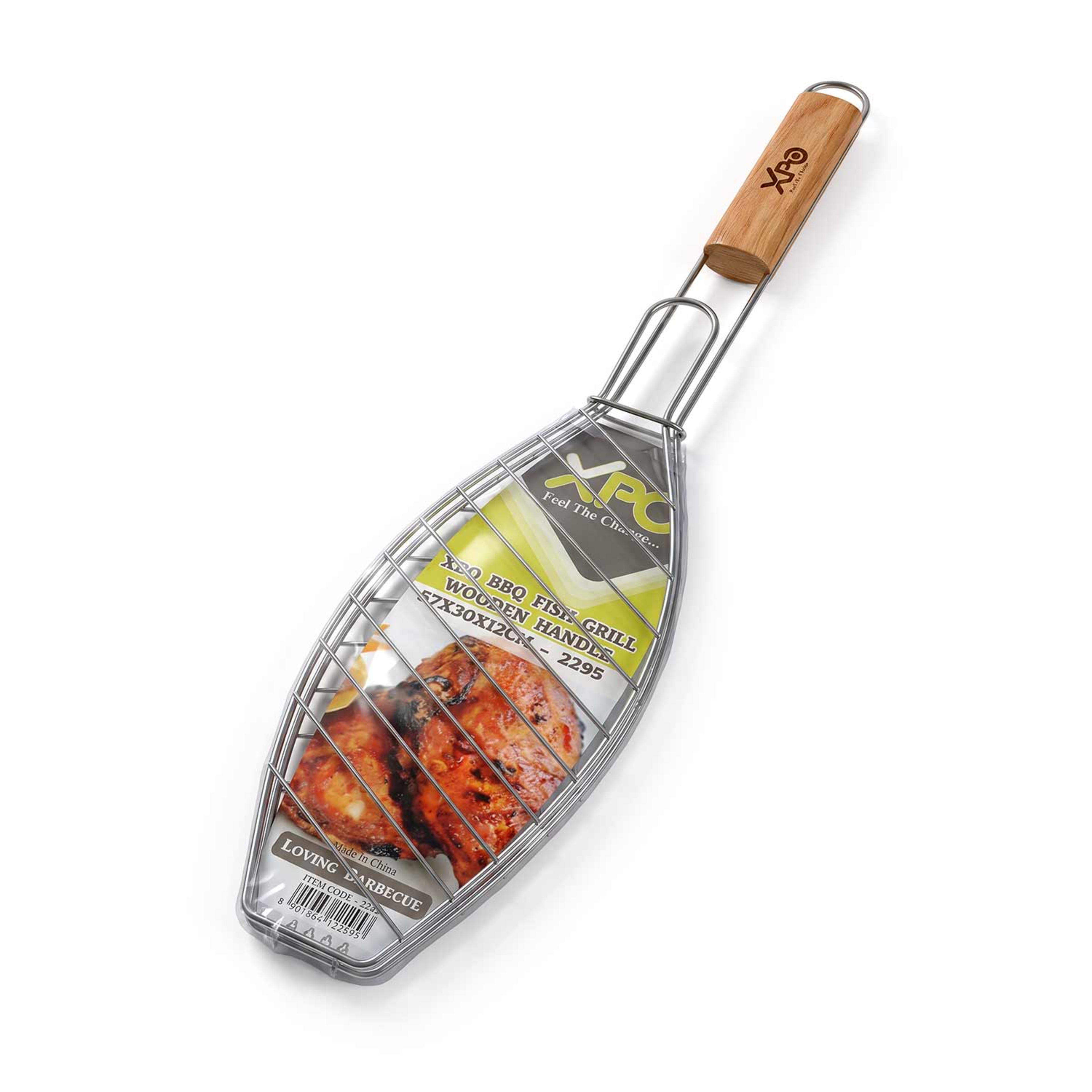 Xpo Bbq Fish Grill with Wooden Handle Xpo2295
