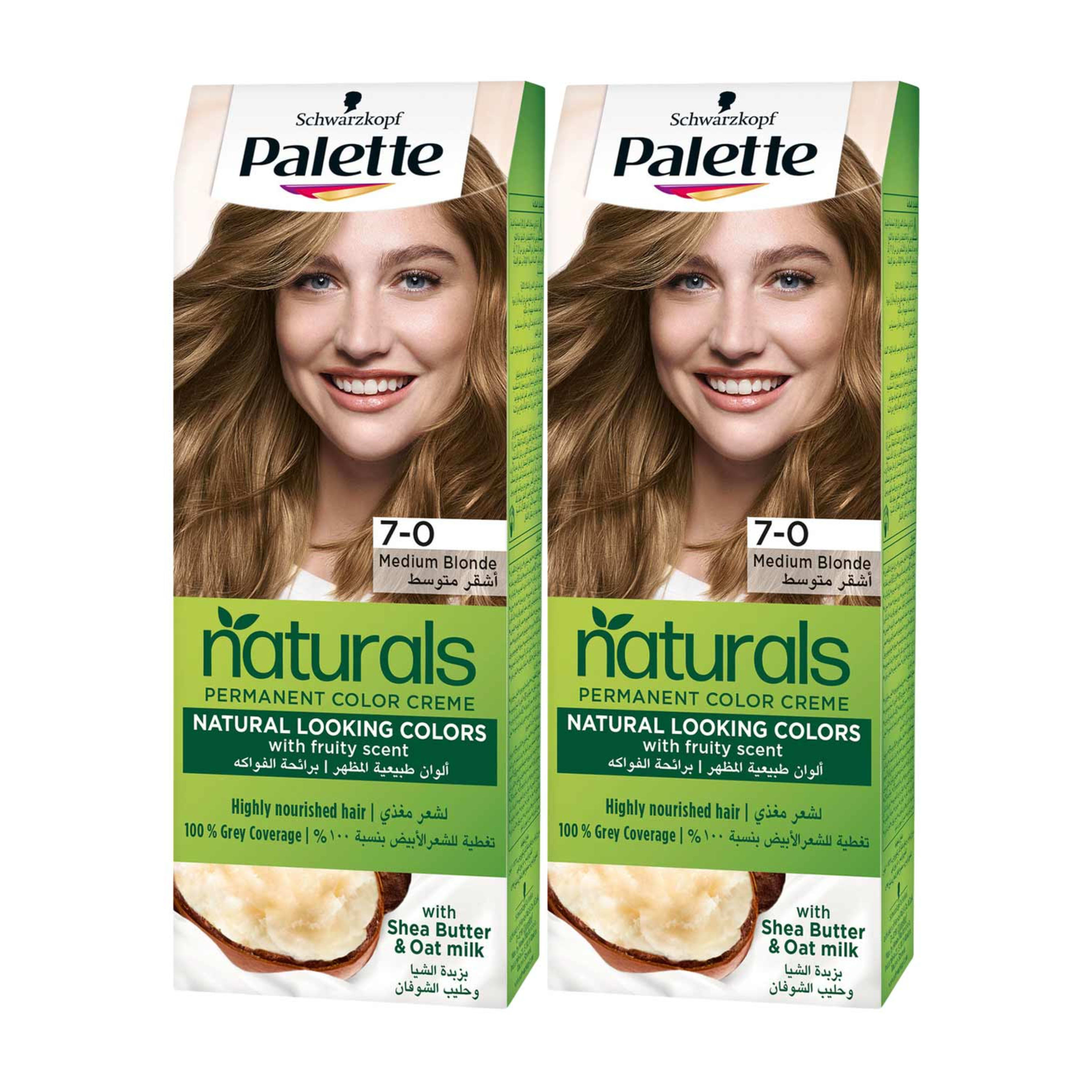 Palette Naturals Permanent Color Creme Medium Blonde 7-0 2x110ml Promo