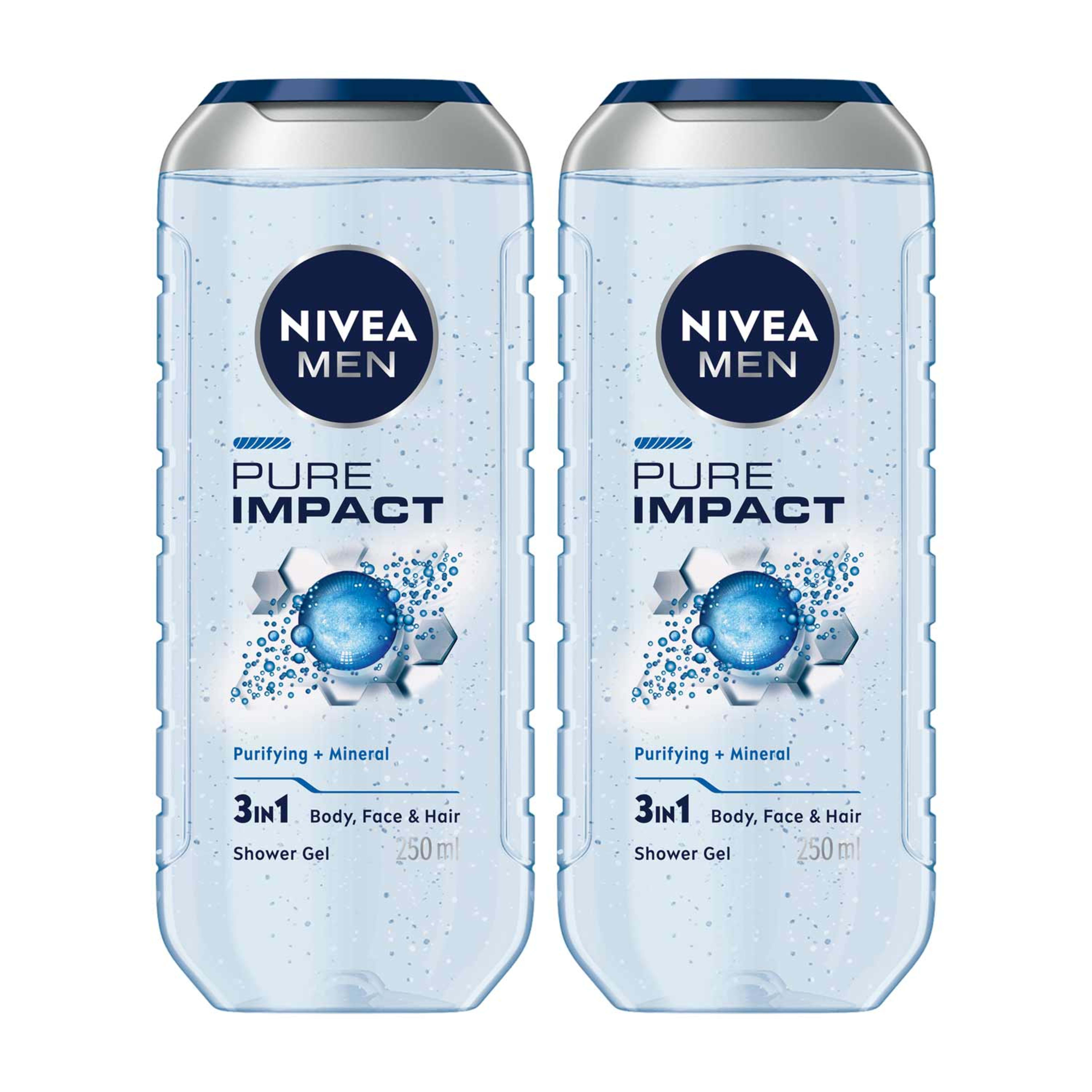 Nivea Men Pure Impact Shower Gel 2x250ml