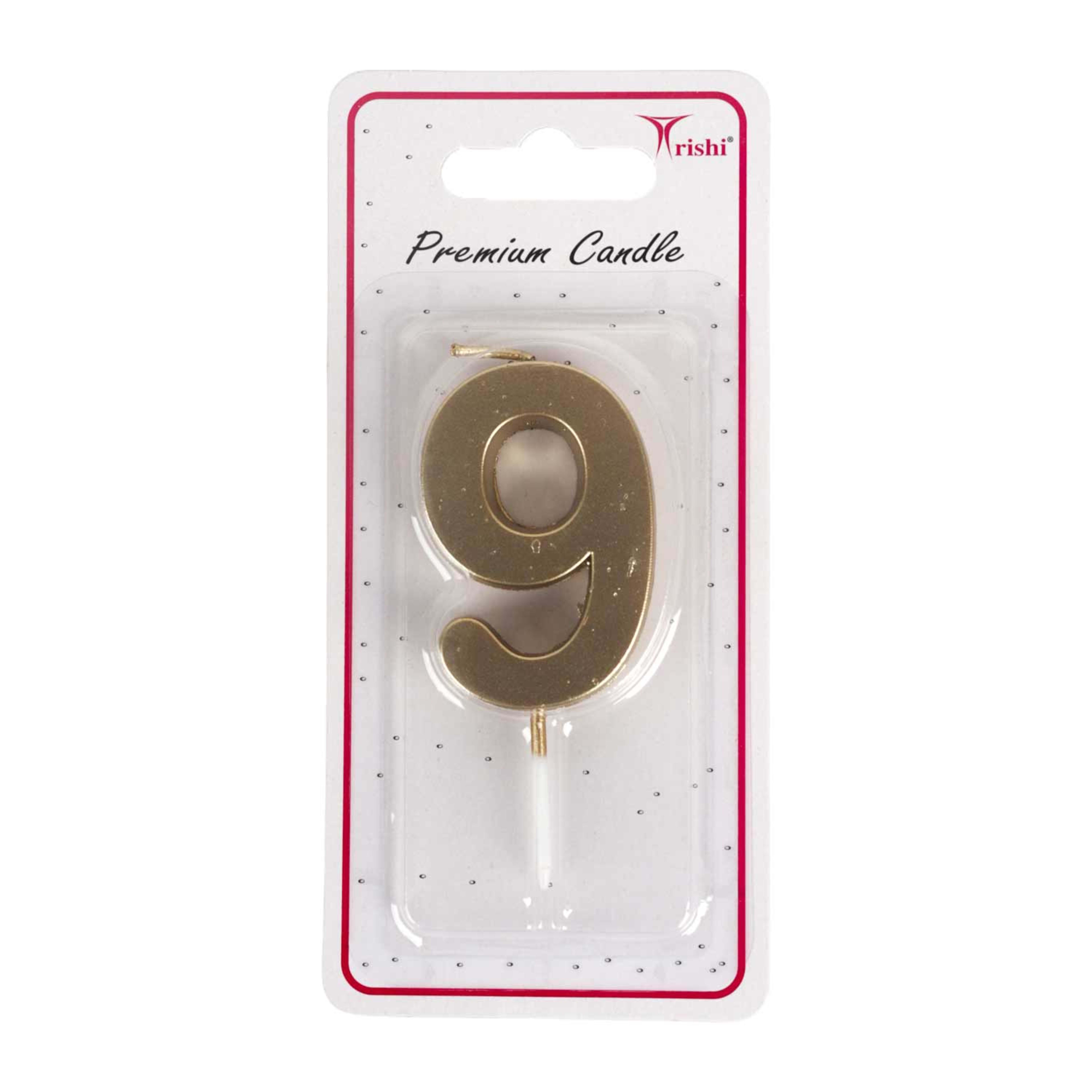 Trishi Metallic Number Candle No.9 Tr00632