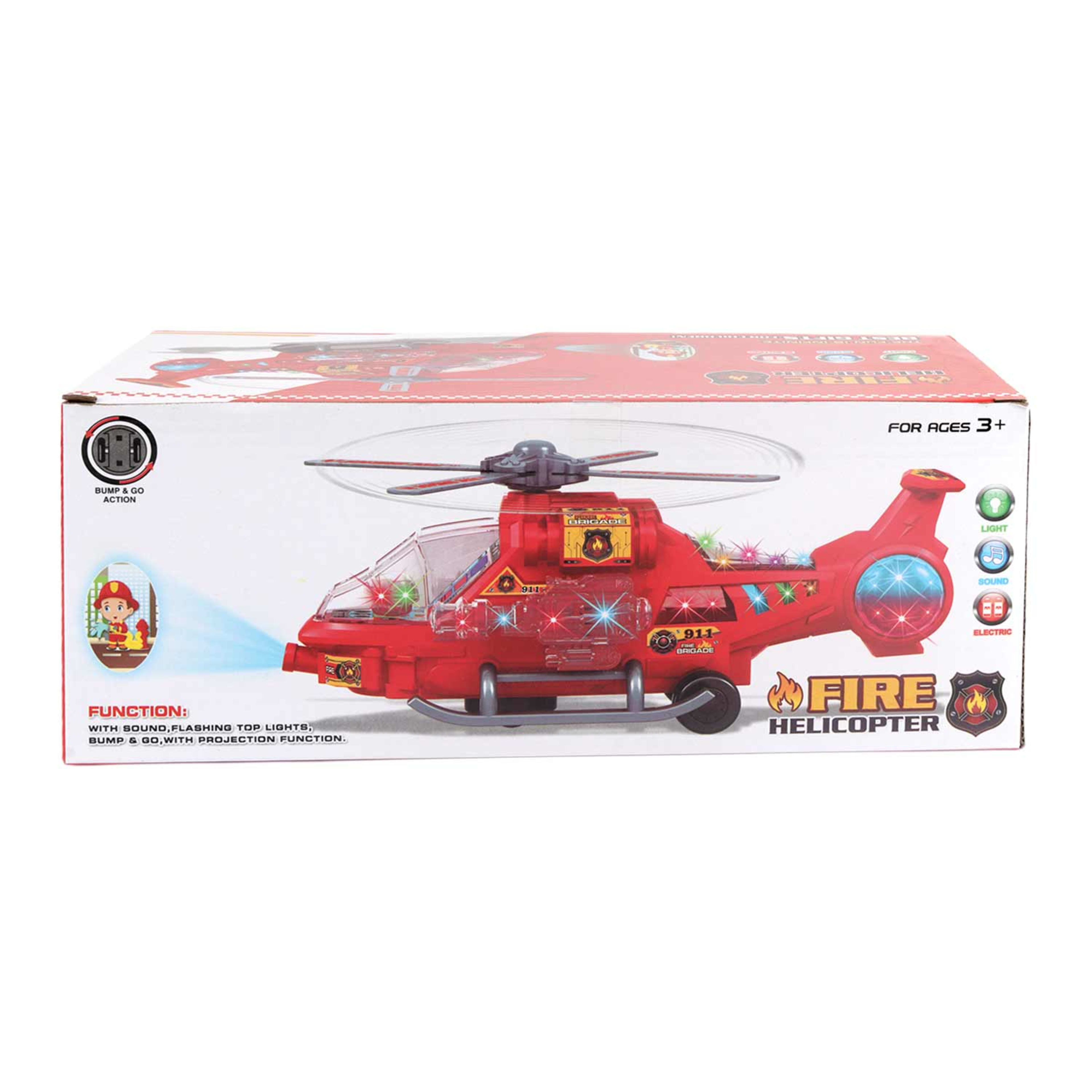 Fire Helicopter Toy W/ Light and Music 8813