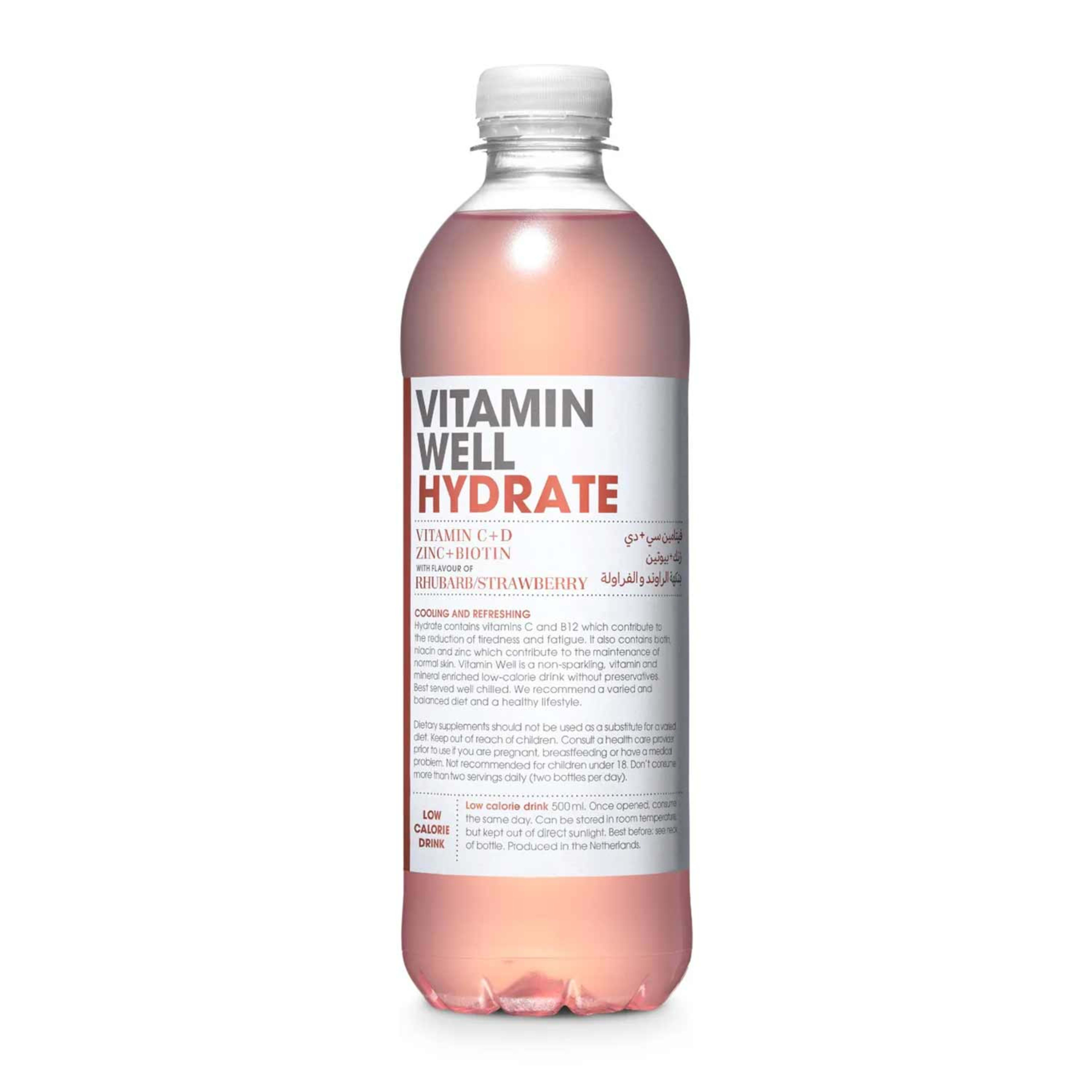 Vitamin Well Hydrate Rhubarb/strawberry Drink 500ml